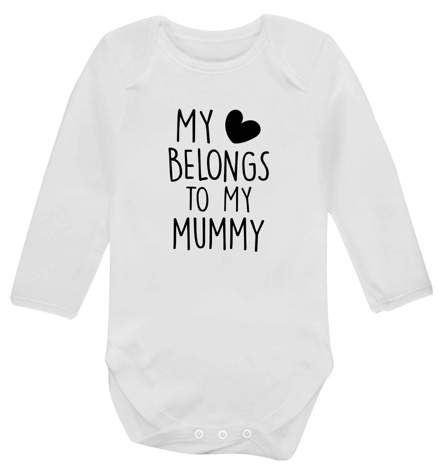 My heart belongs to my mummy baby vest long sleeved white 6-12 months