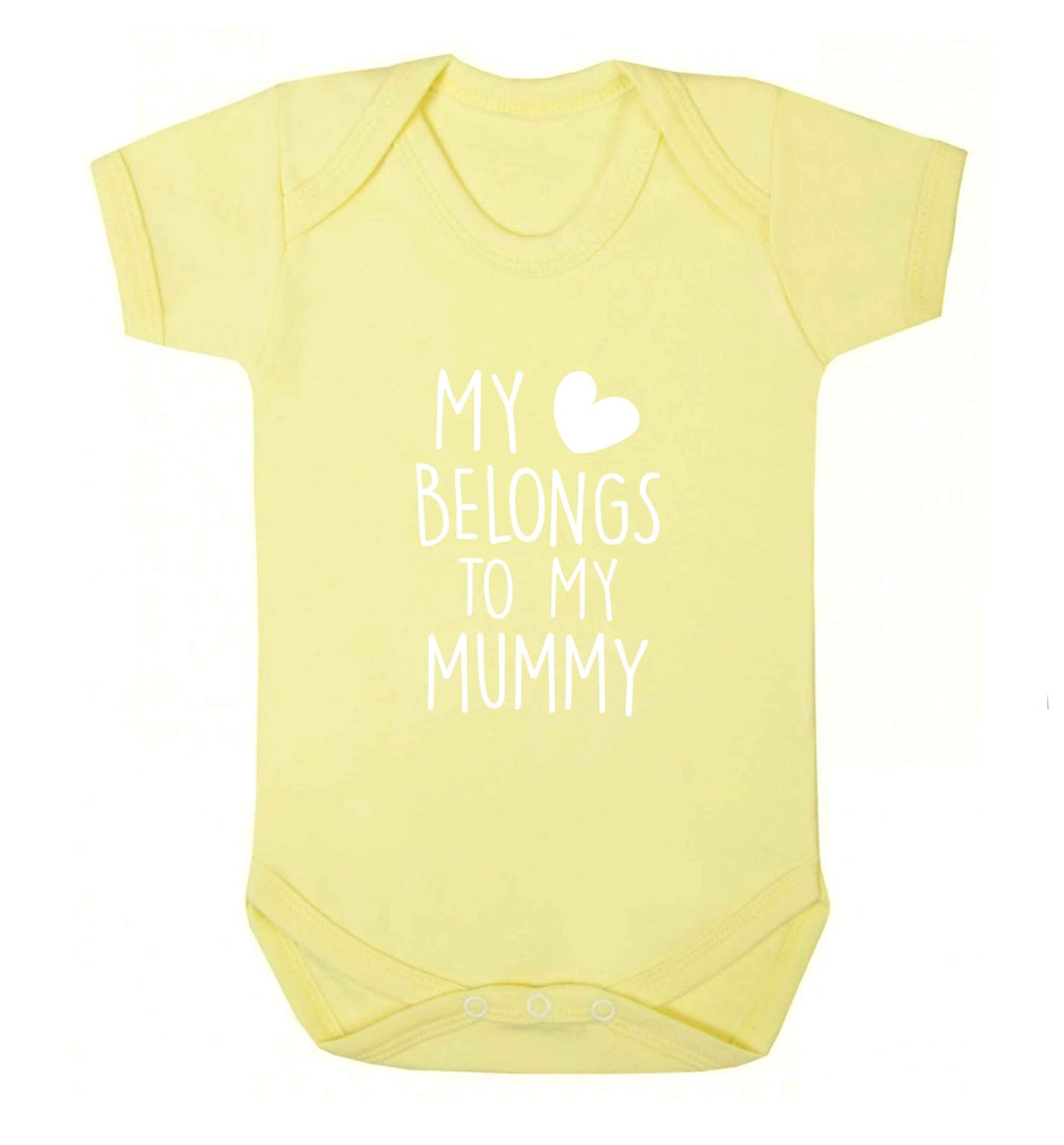 My heart belongs to my mummy baby vest pale yellow 18-24 months