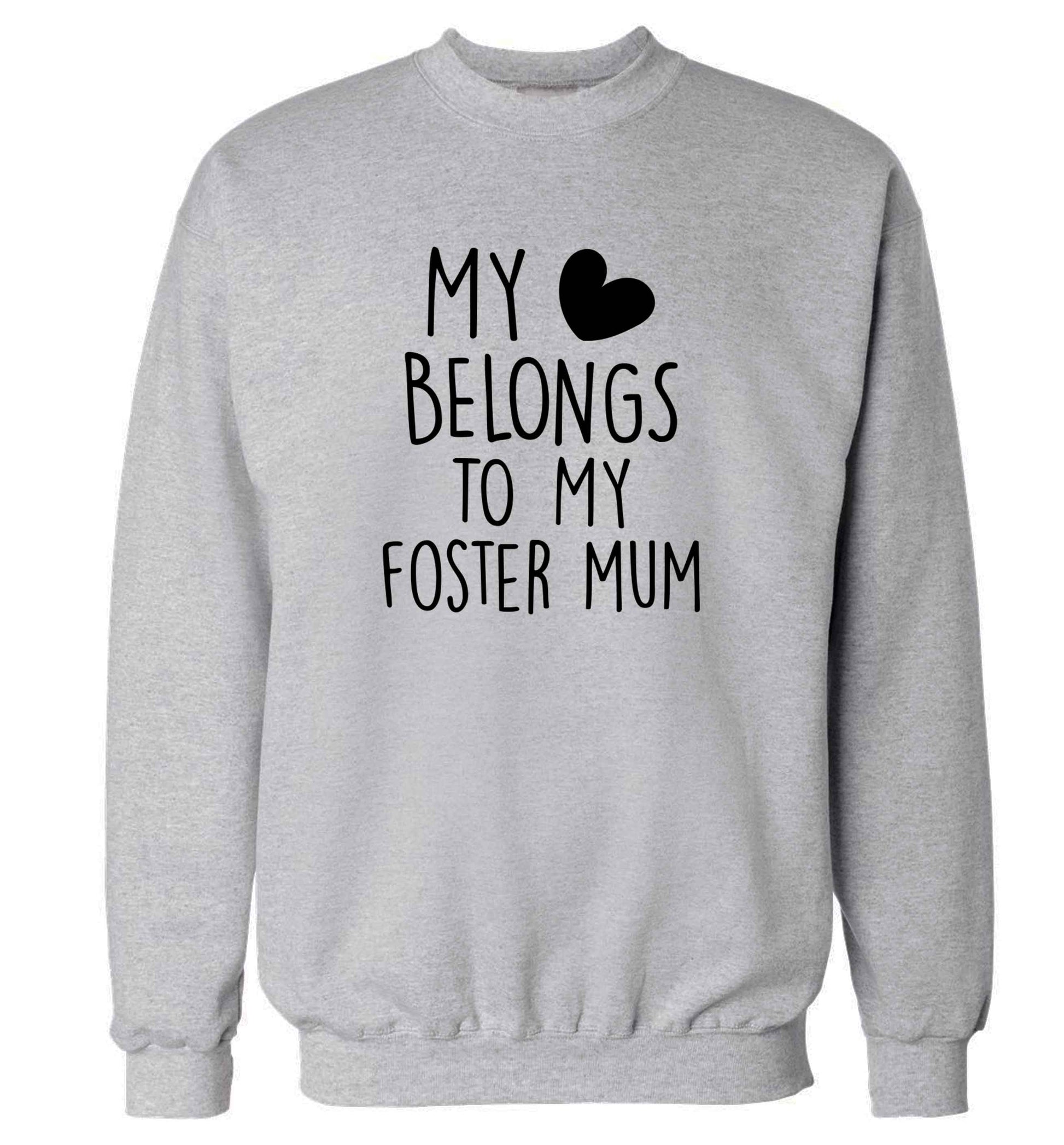 My heart belongs to my foster mum adult's unisex grey sweater 2XL