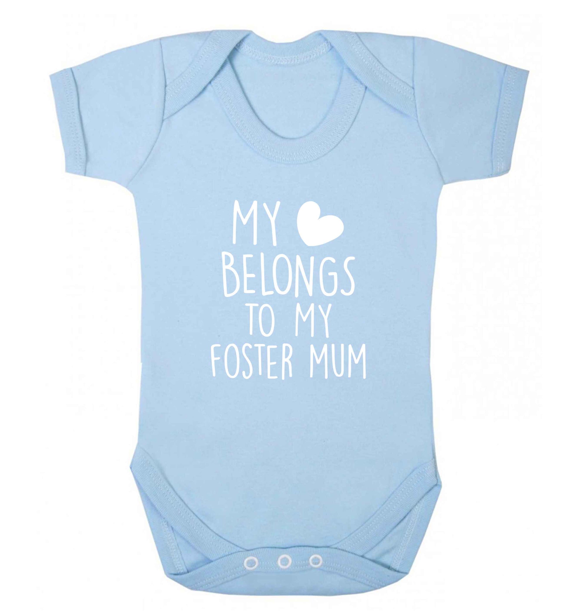 My heart belongs to my foster mum baby vest pale blue 18-24 months