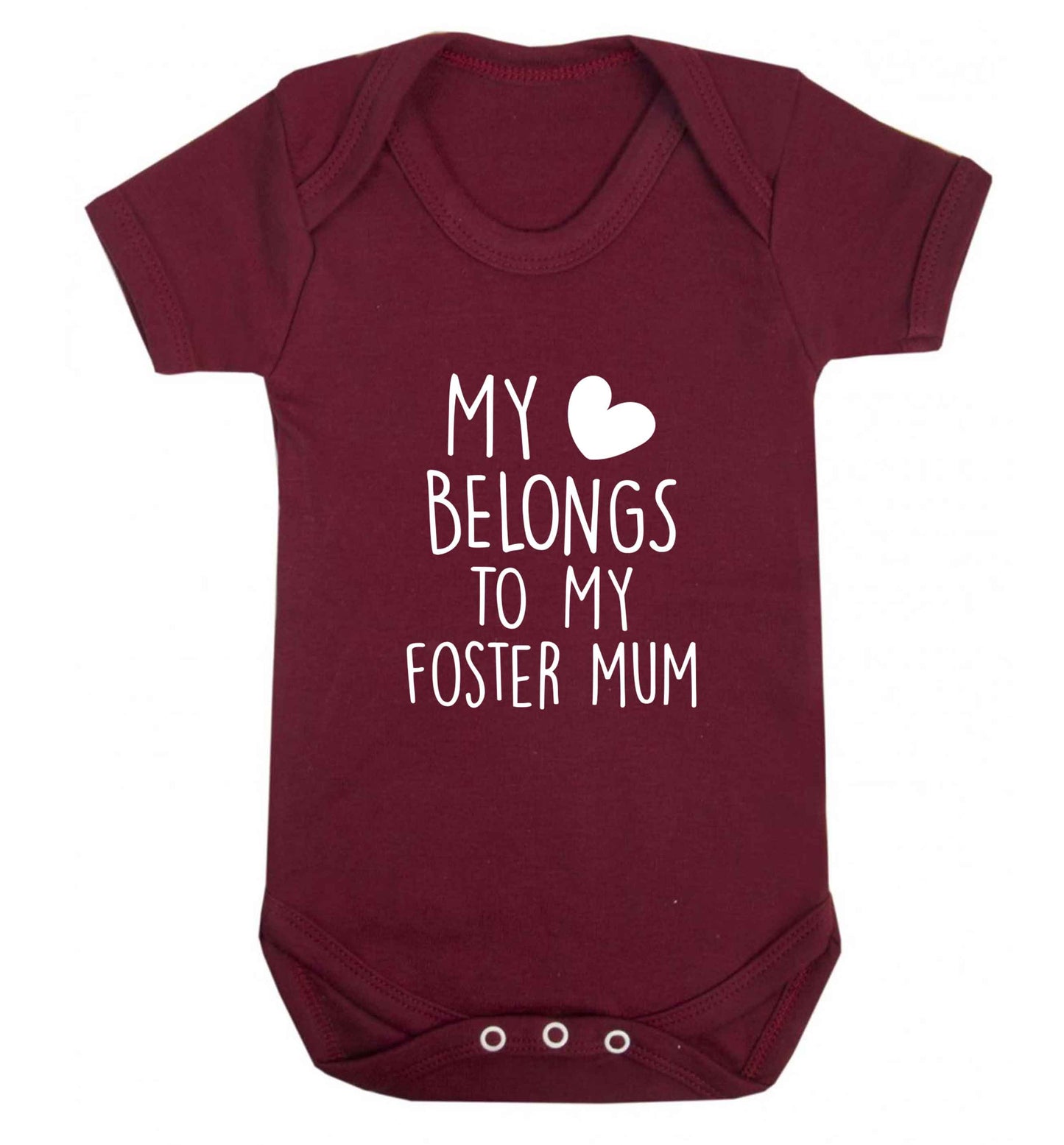 My heart belongs to my foster mum baby vest maroon 18-24 months