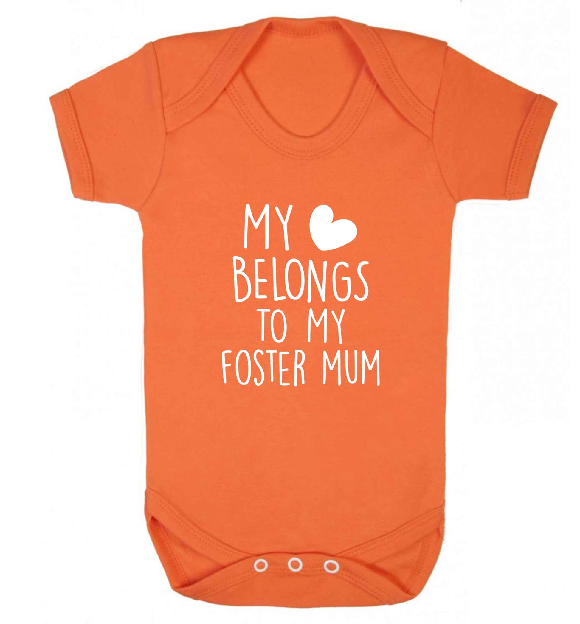 My heart belongs to my foster mum baby vest orange 18-24 months