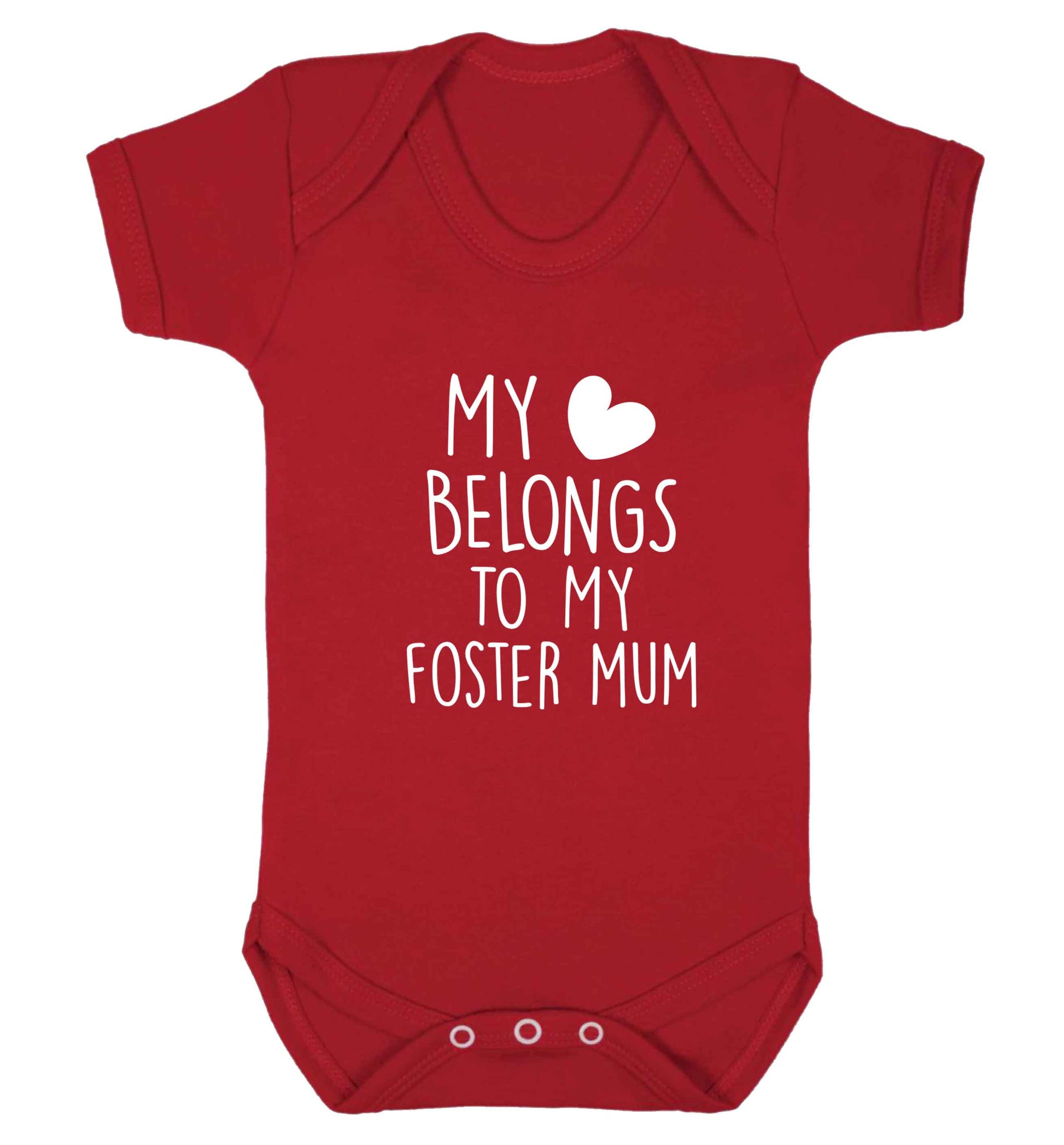 My heart belongs to my foster mum baby vest red 18-24 months