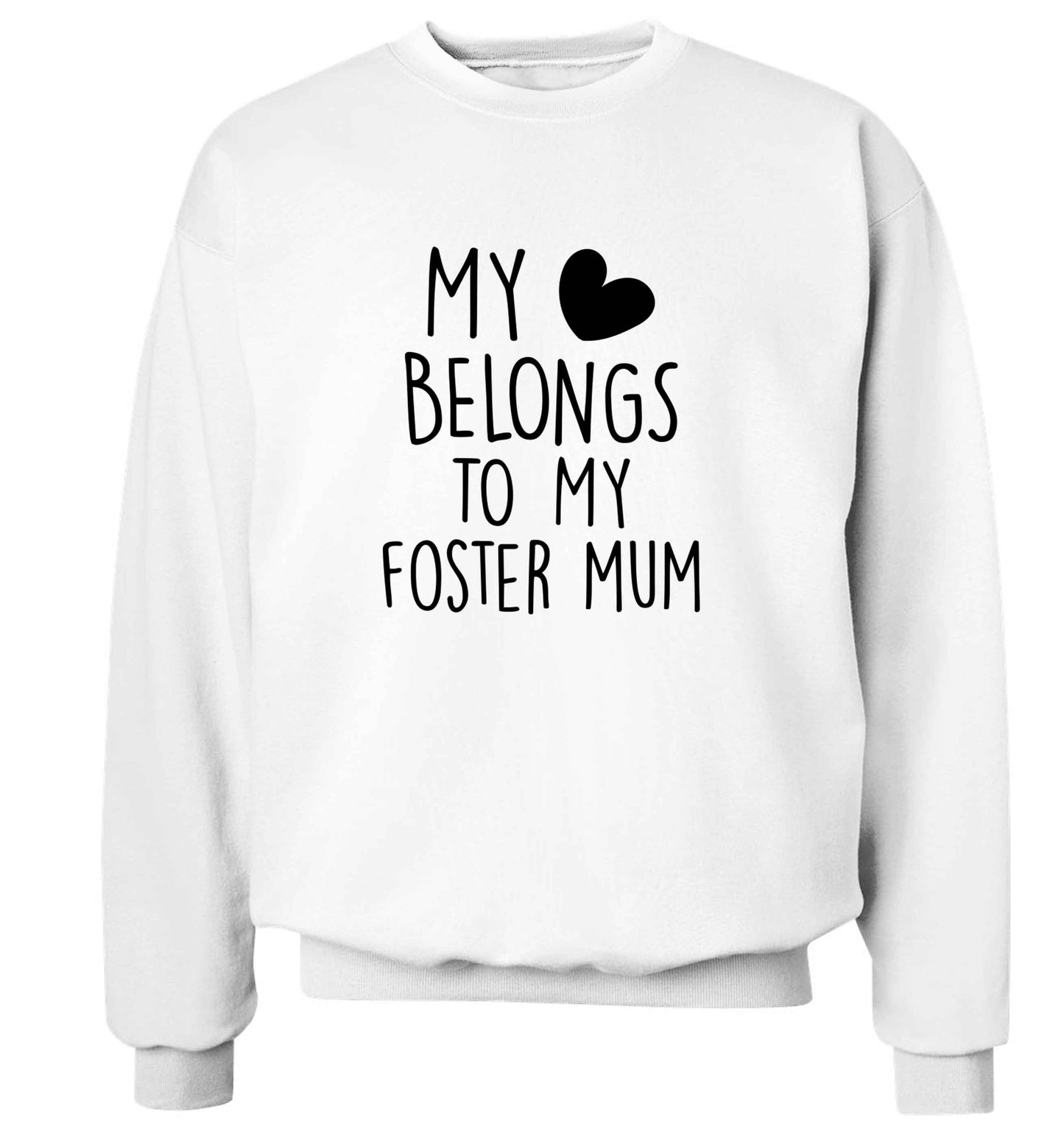 My heart belongs to my foster mum adult's unisex white sweater 2XL
