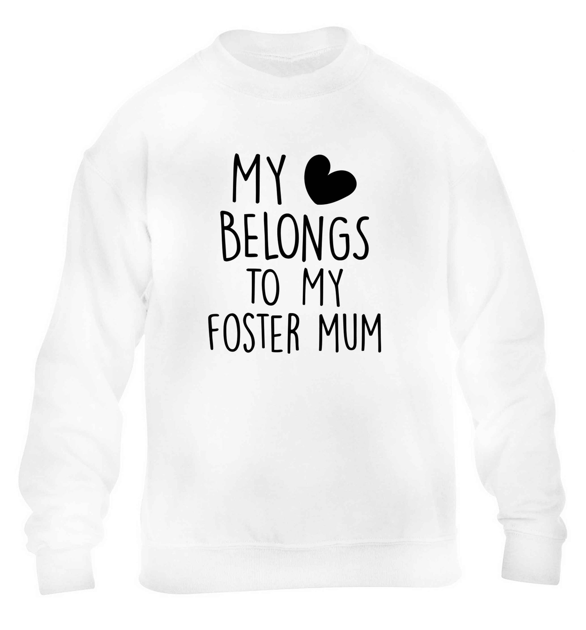 My heart belongs to my foster mum children's white sweater 12-13 Years
