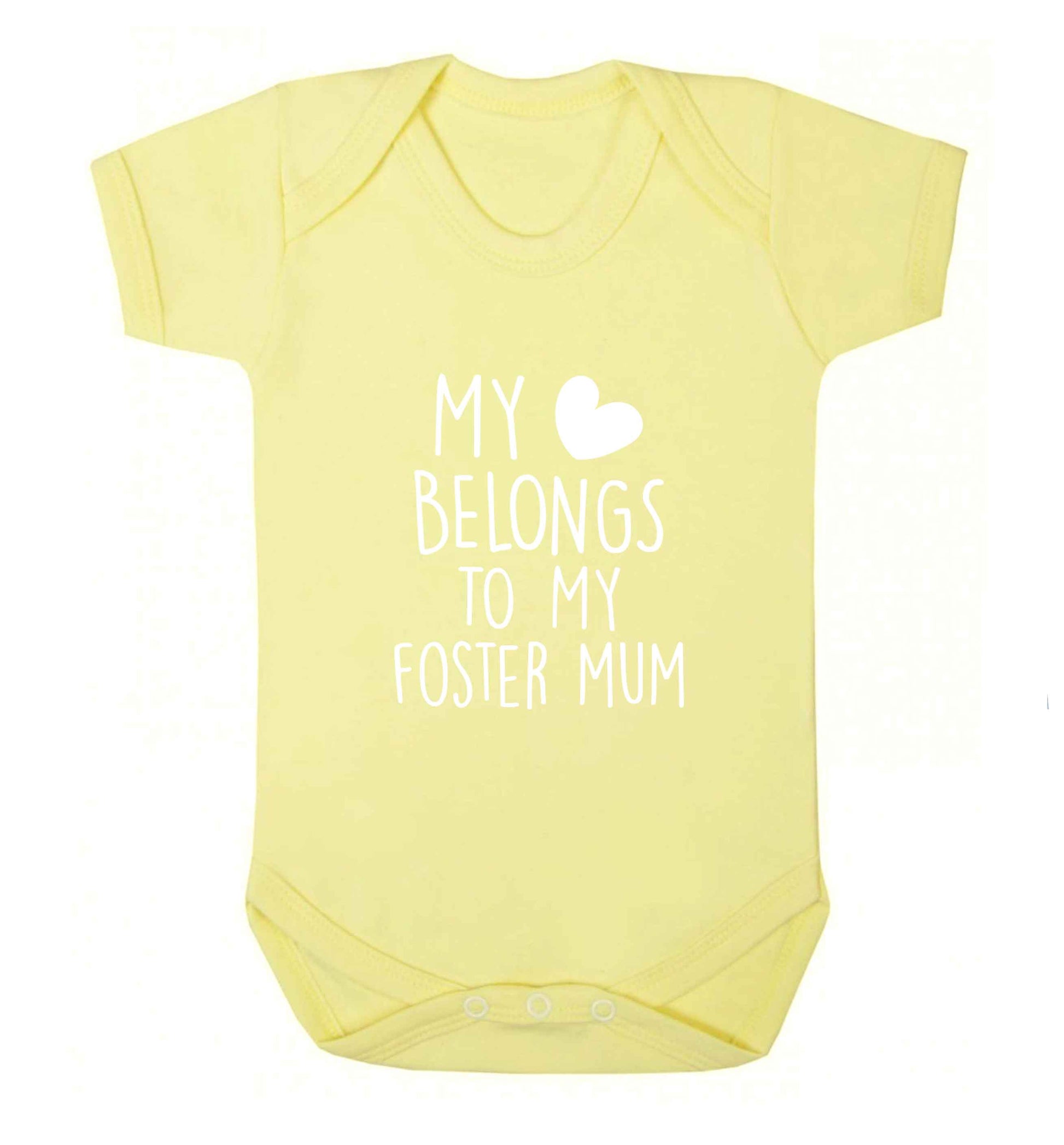 My heart belongs to my foster mum baby vest pale yellow 18-24 months