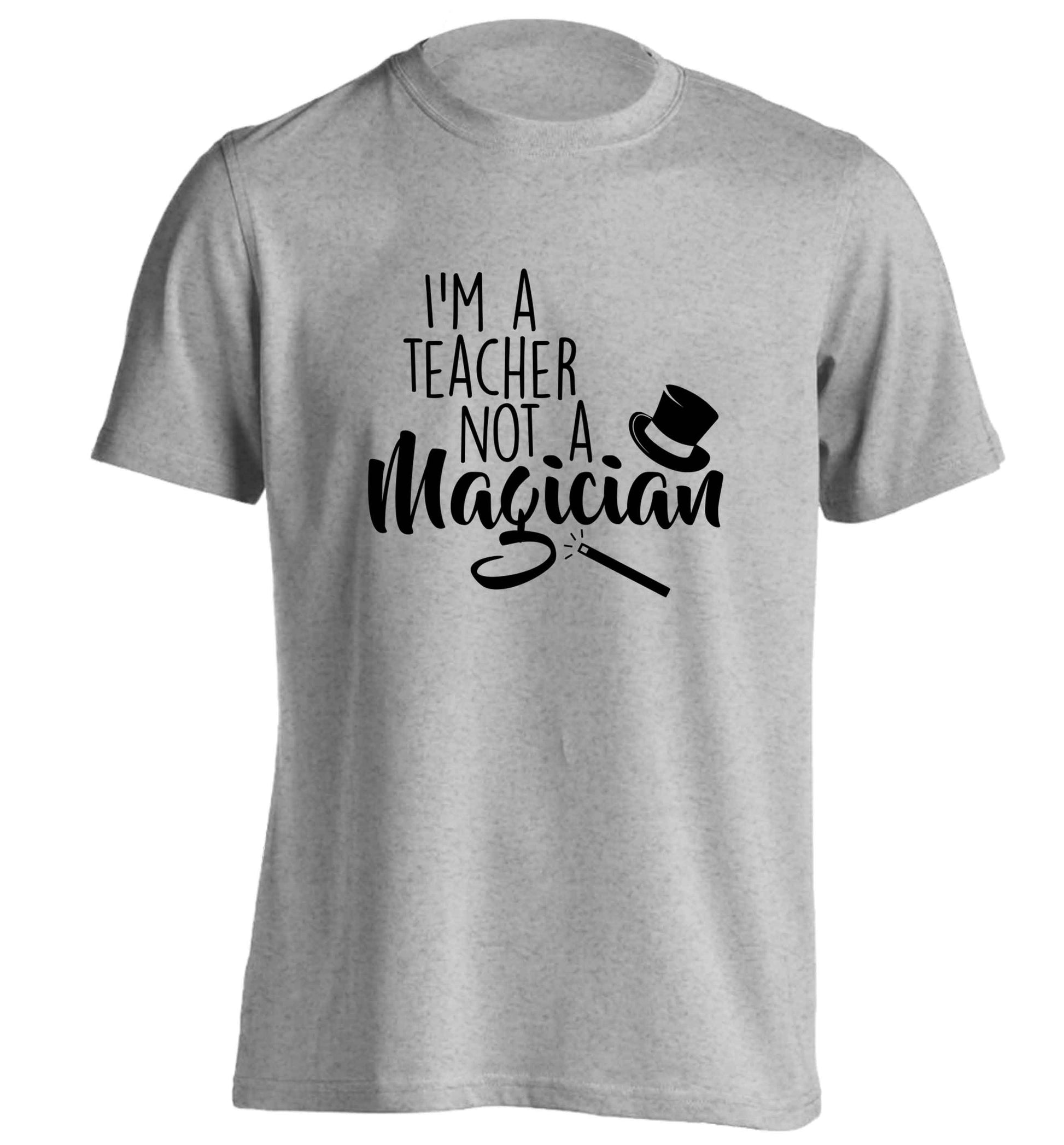 I'm a teacher not a magician adults unisex grey Tshirt 2XL
