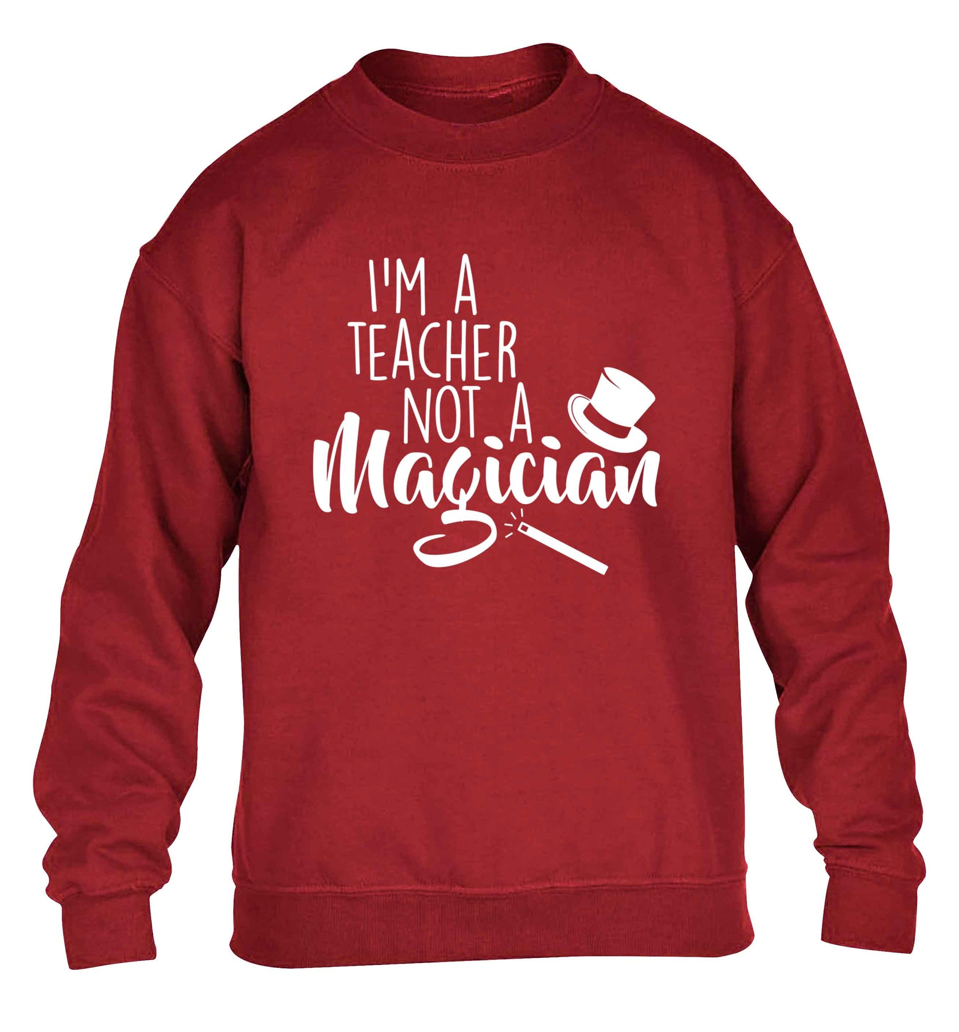I'm a teacher not a magician children's grey sweater 12-13 Years