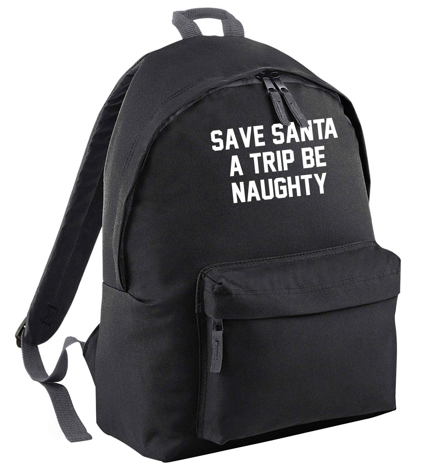 Save Santa a trip be naughty black adults backpack