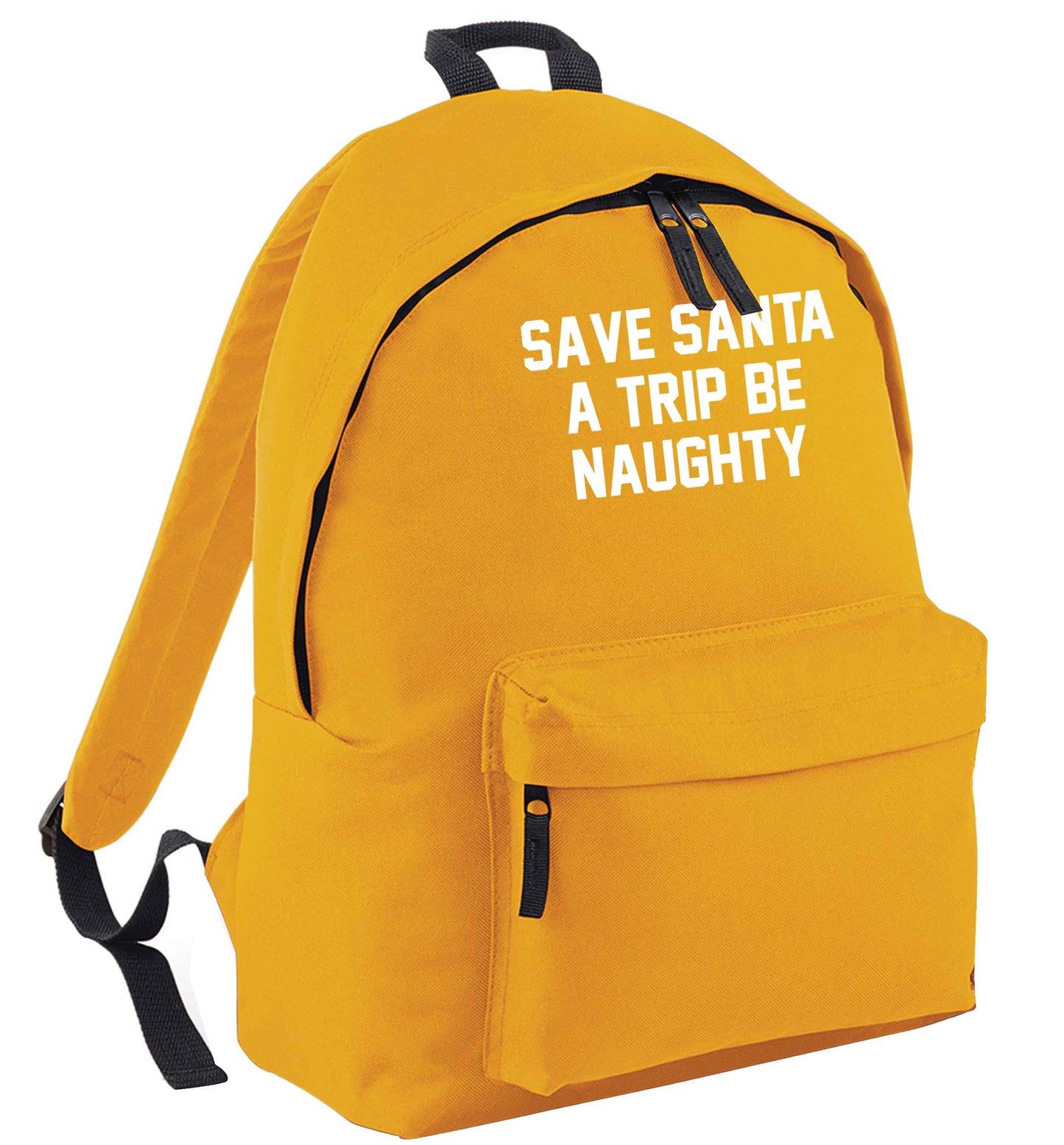 Save Santa a trip be naughty mustard adults backpack