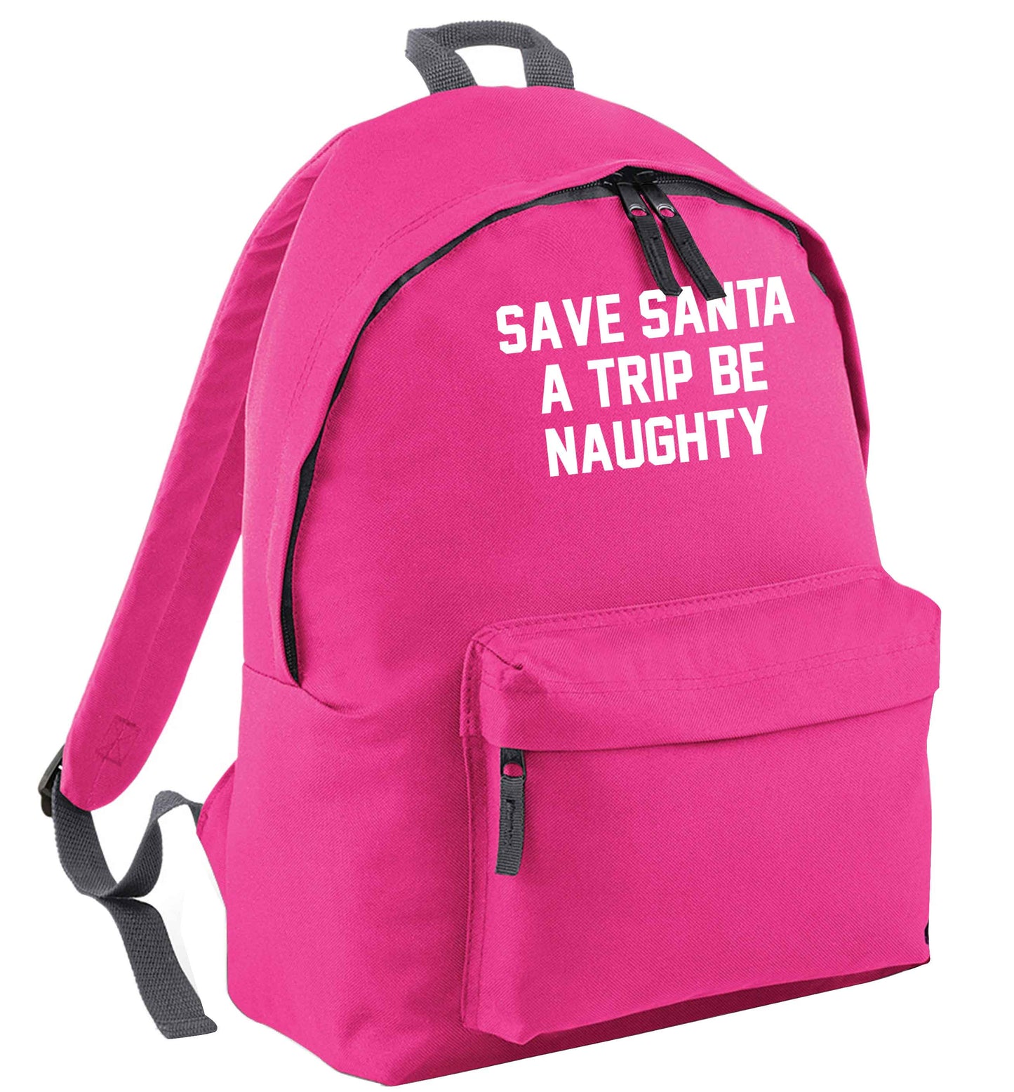 Save Santa a trip be naughty pink adults backpack