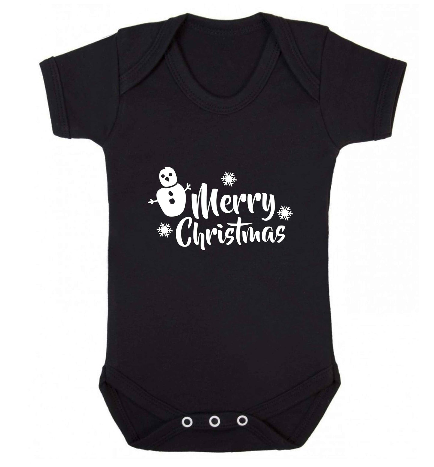 Merry Christmas - snowman baby vest black 18-24 months