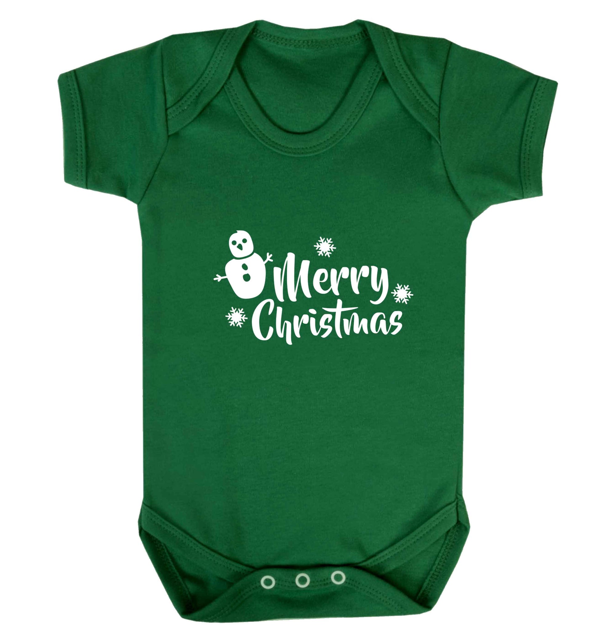 Merry Christmas - snowman baby vest green 18-24 months