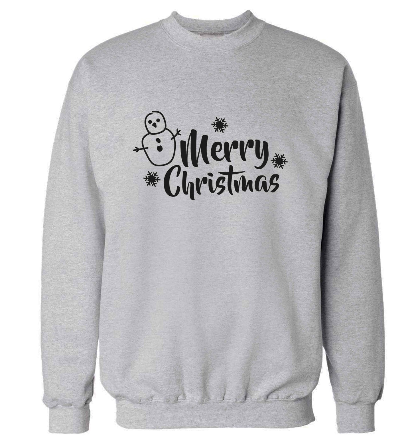 Merry Christmas - snowman adult's unisex grey sweater 2XL