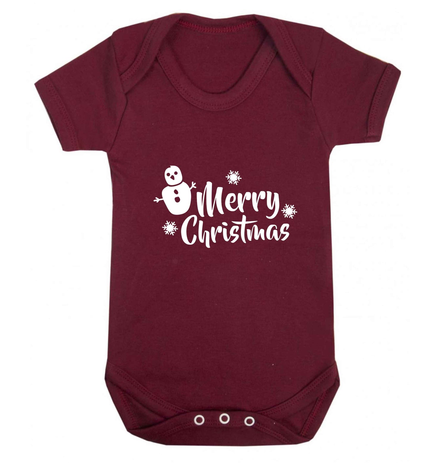 Merry Christmas - snowman baby vest maroon 18-24 months