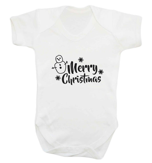 Merry Christmas - snowman baby vest white 18-24 months