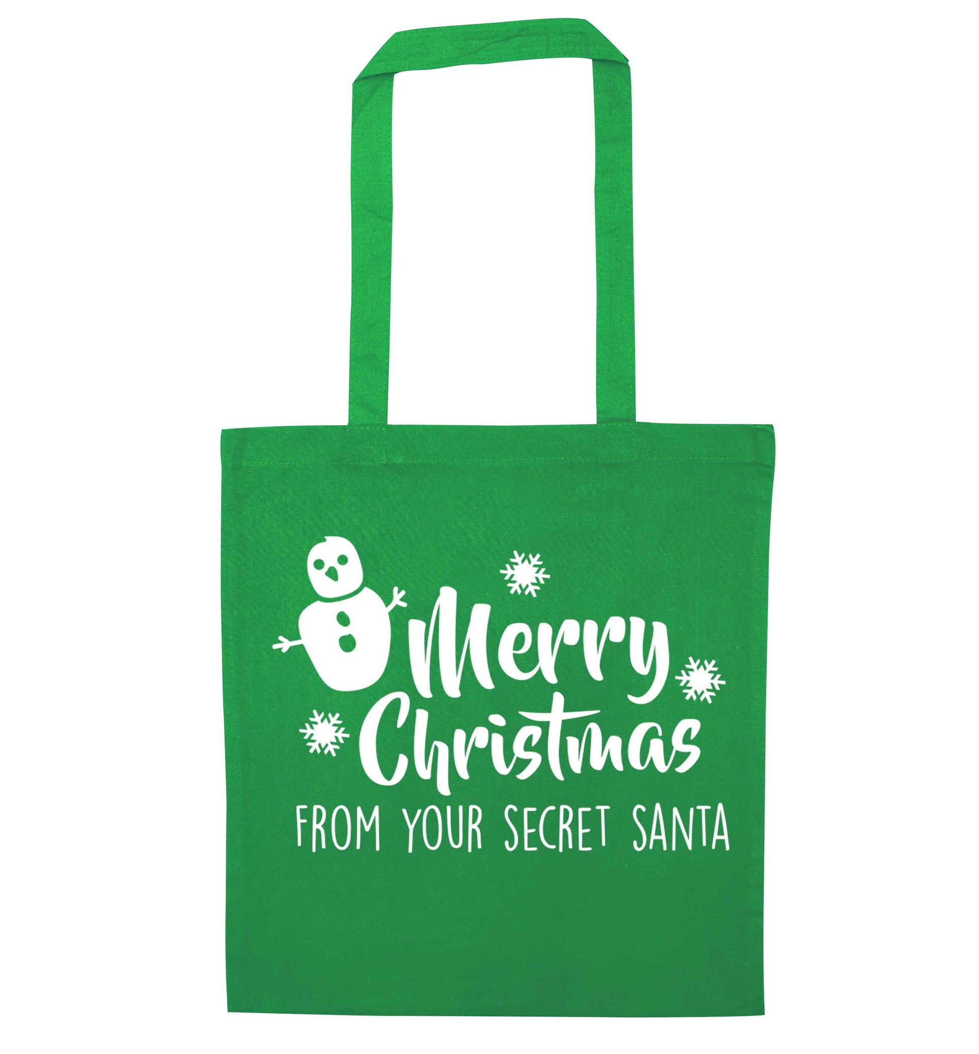 Merry Christmas from your secret Santa green tote bag