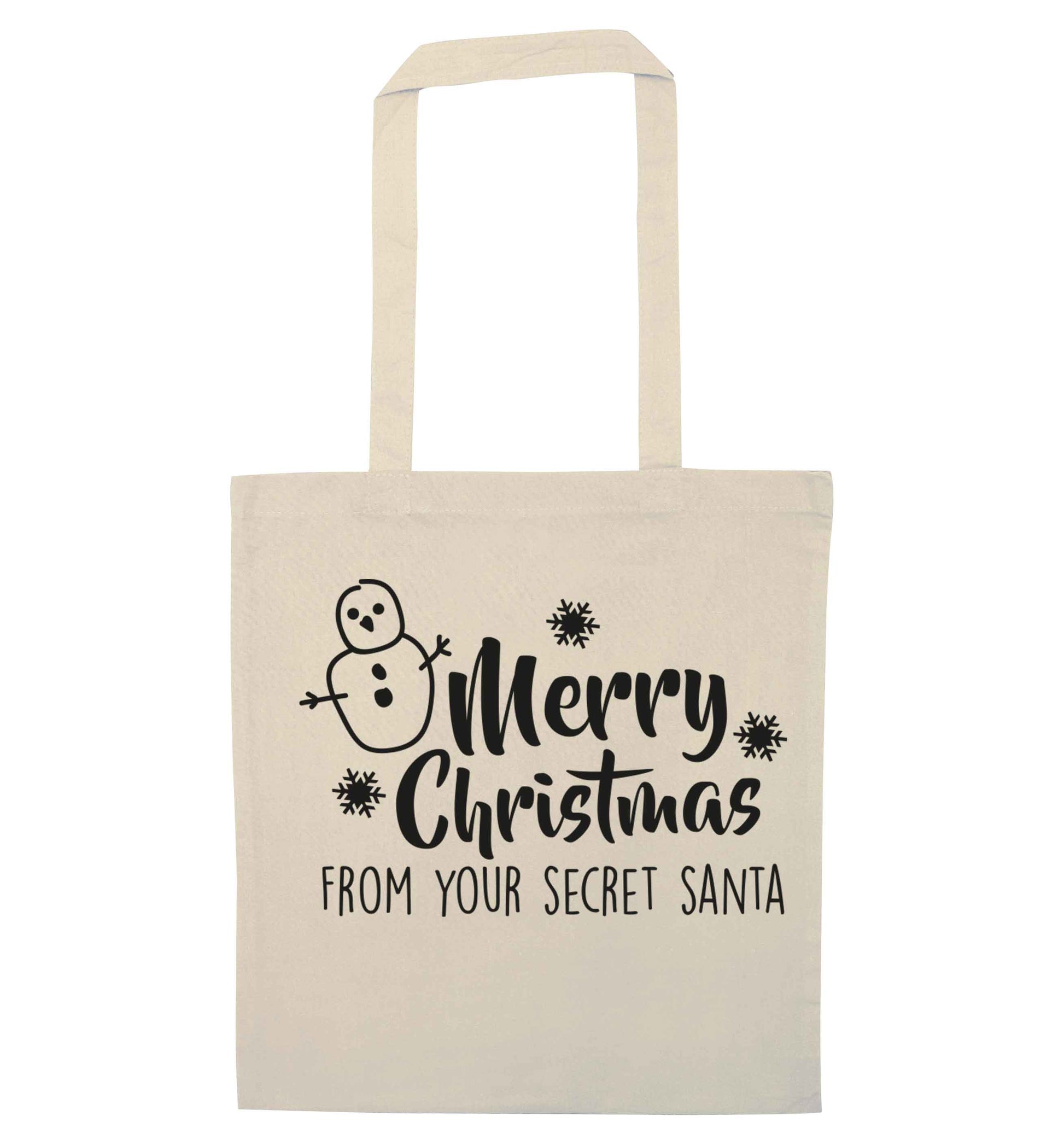 Merry Christmas from your secret Santa natural tote bag