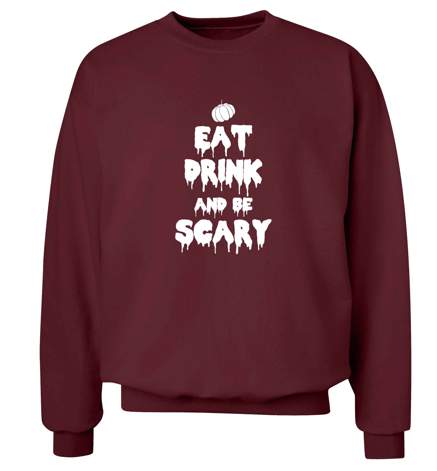 Eat drink and be scary adult's unisex maroon sweater 2XL