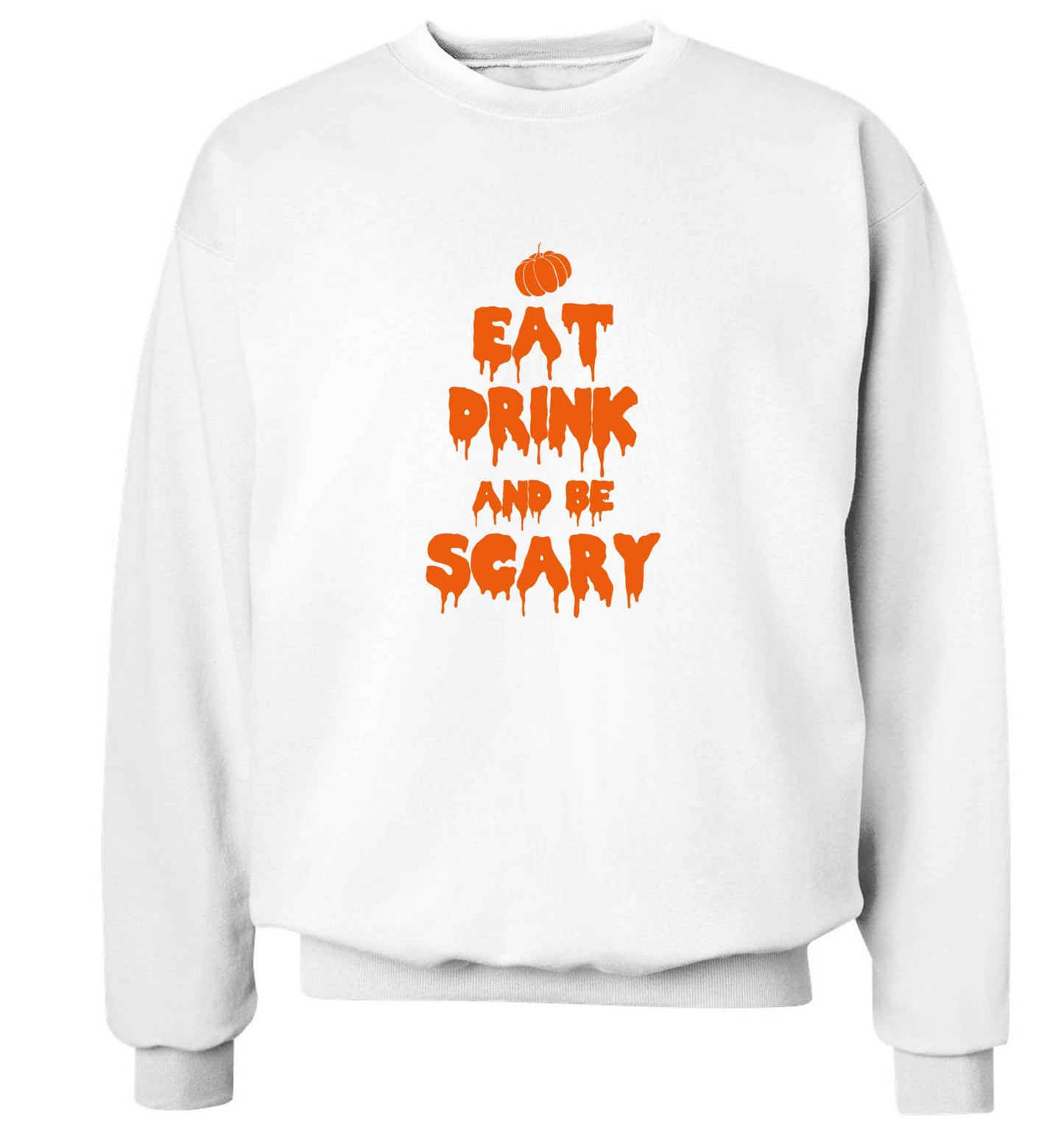 Eat drink and be scary adult's unisex white sweater 2XL