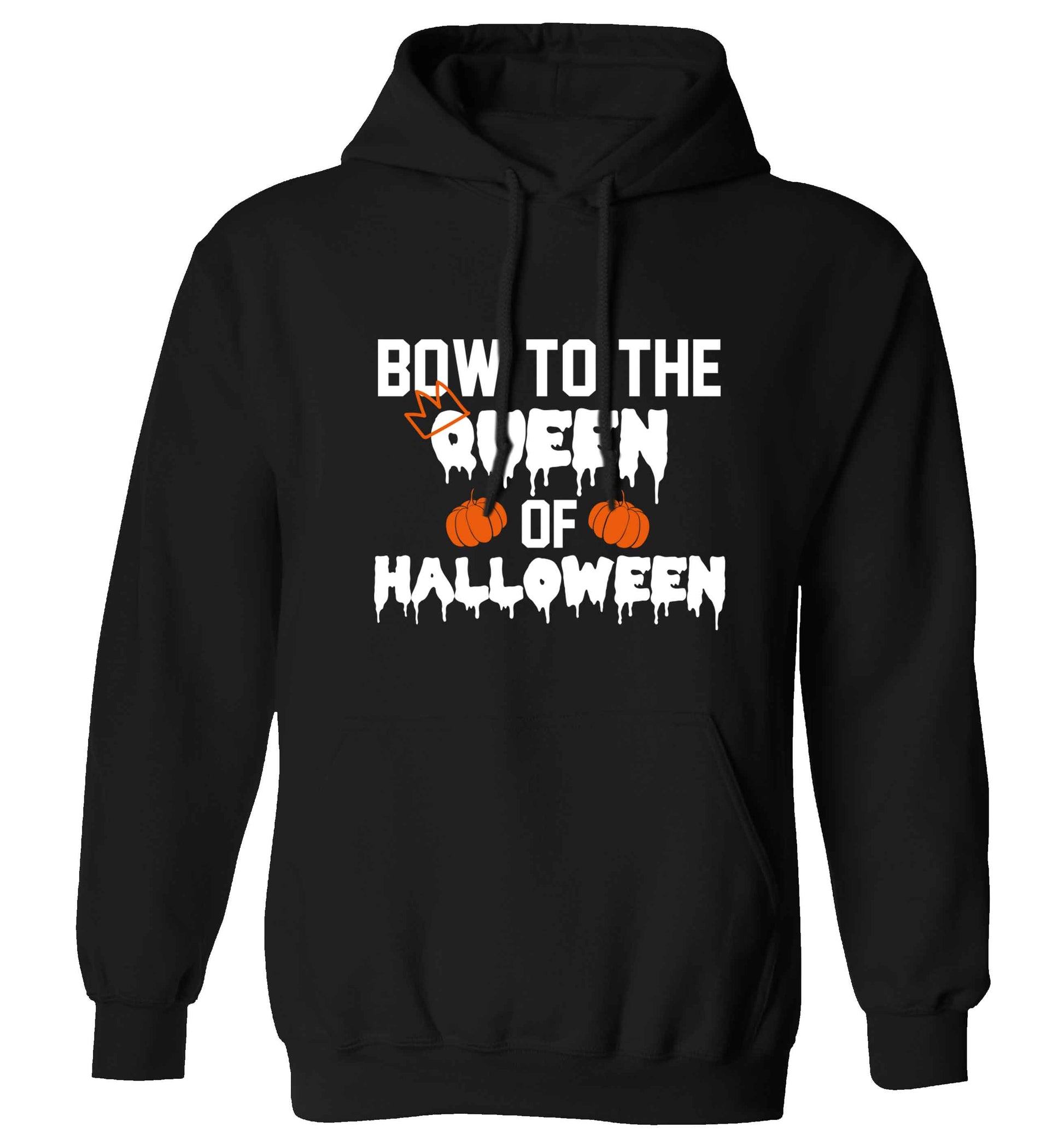 Bow to the Queen of halloween adults unisex black hoodie 2XL