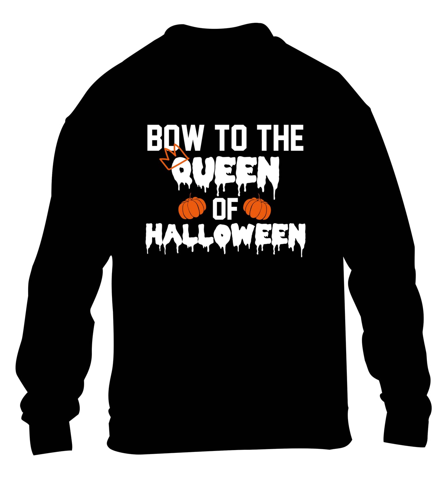 Bow to the Queen of halloween children's black sweater 12-13 Years