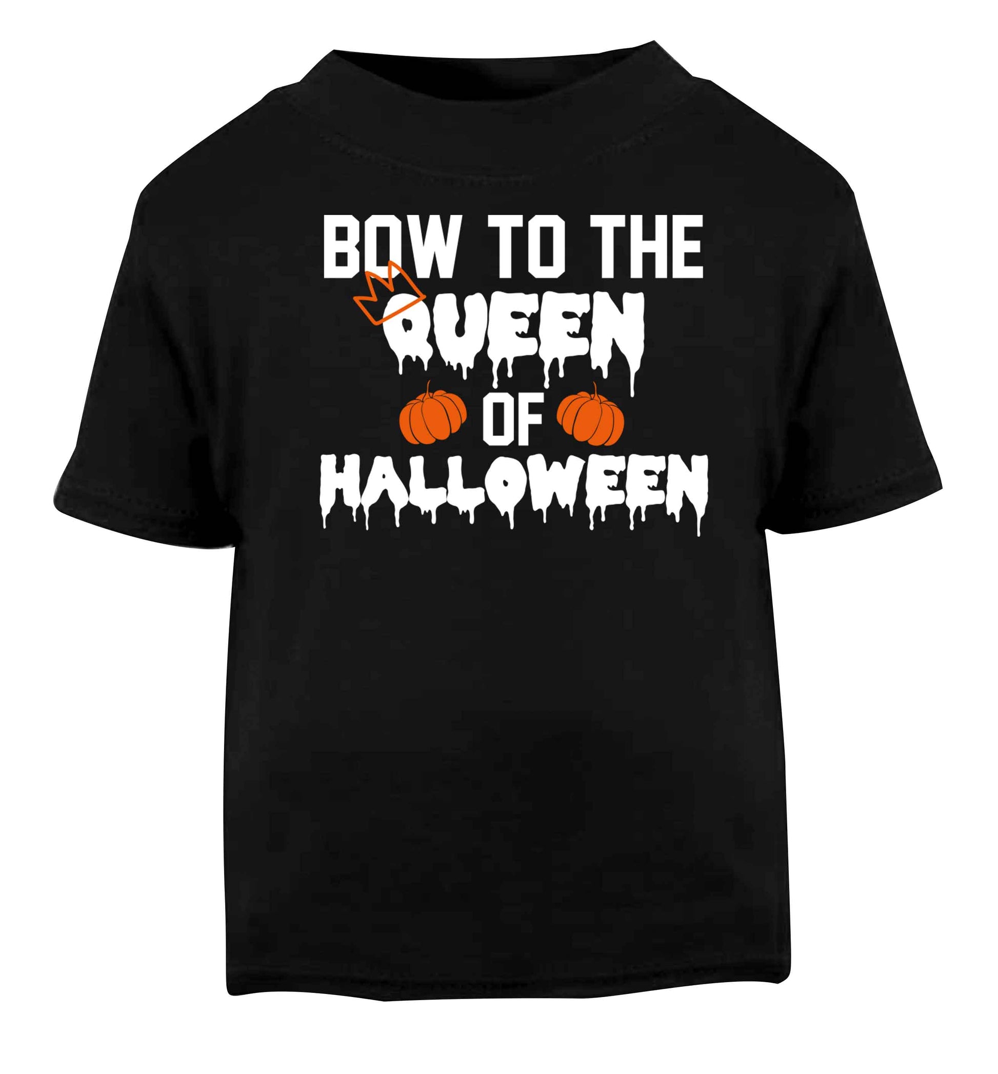 Bow to the Queen of halloween Black baby toddler Tshirt 2 years