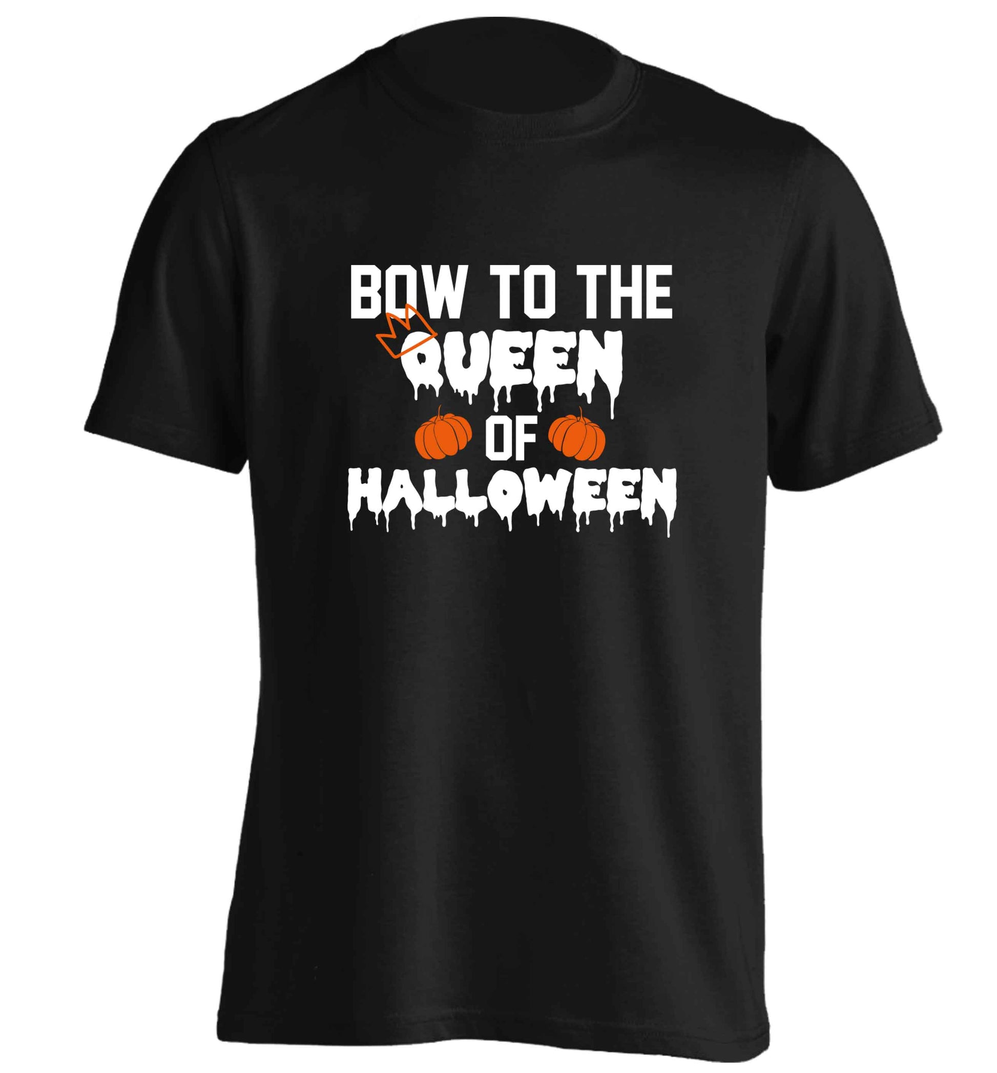 Bow to the Queen of halloween adults unisex black Tshirt 2XL