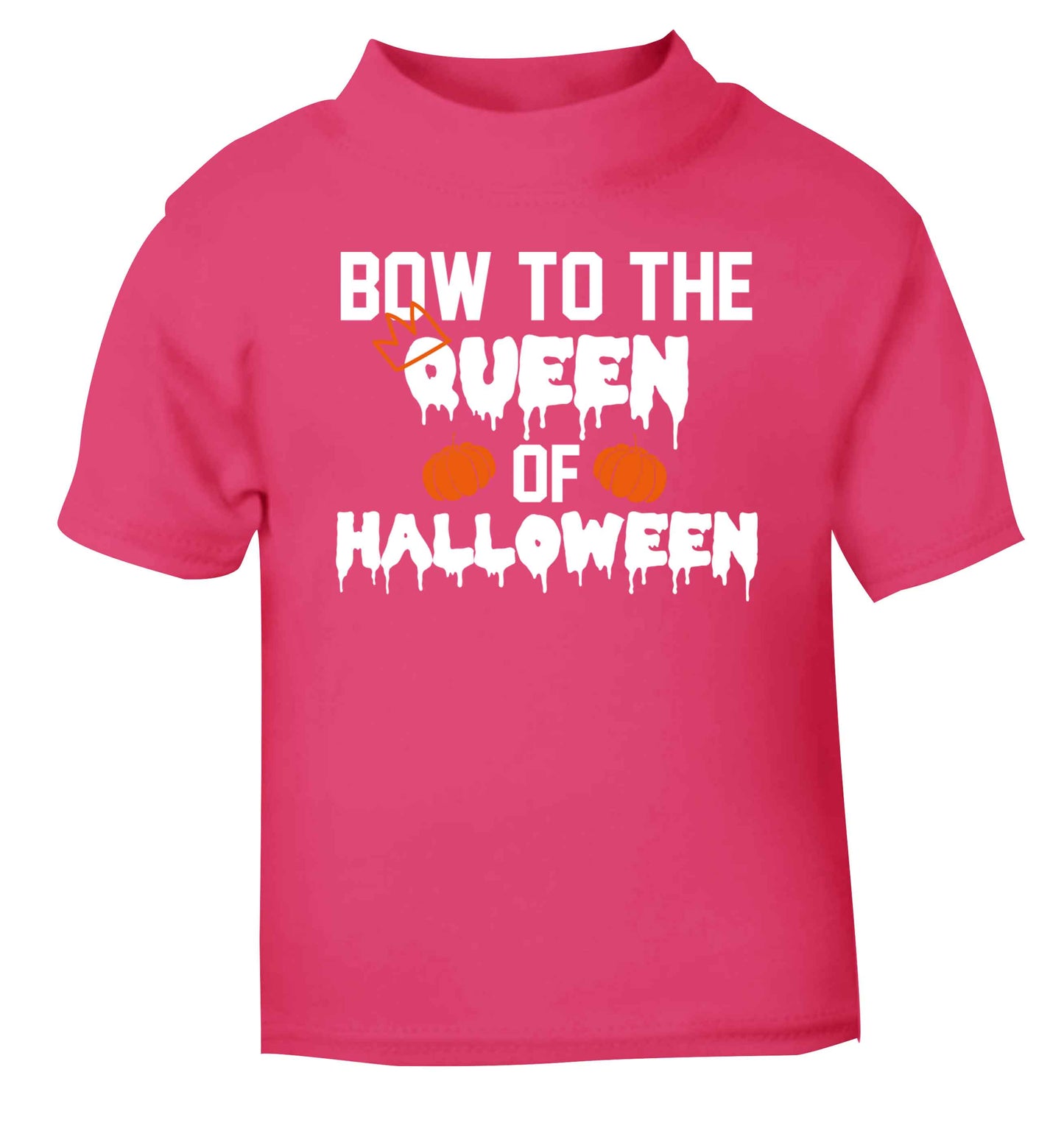 Bow to the Queen of halloween pink baby toddler Tshirt 2 Years