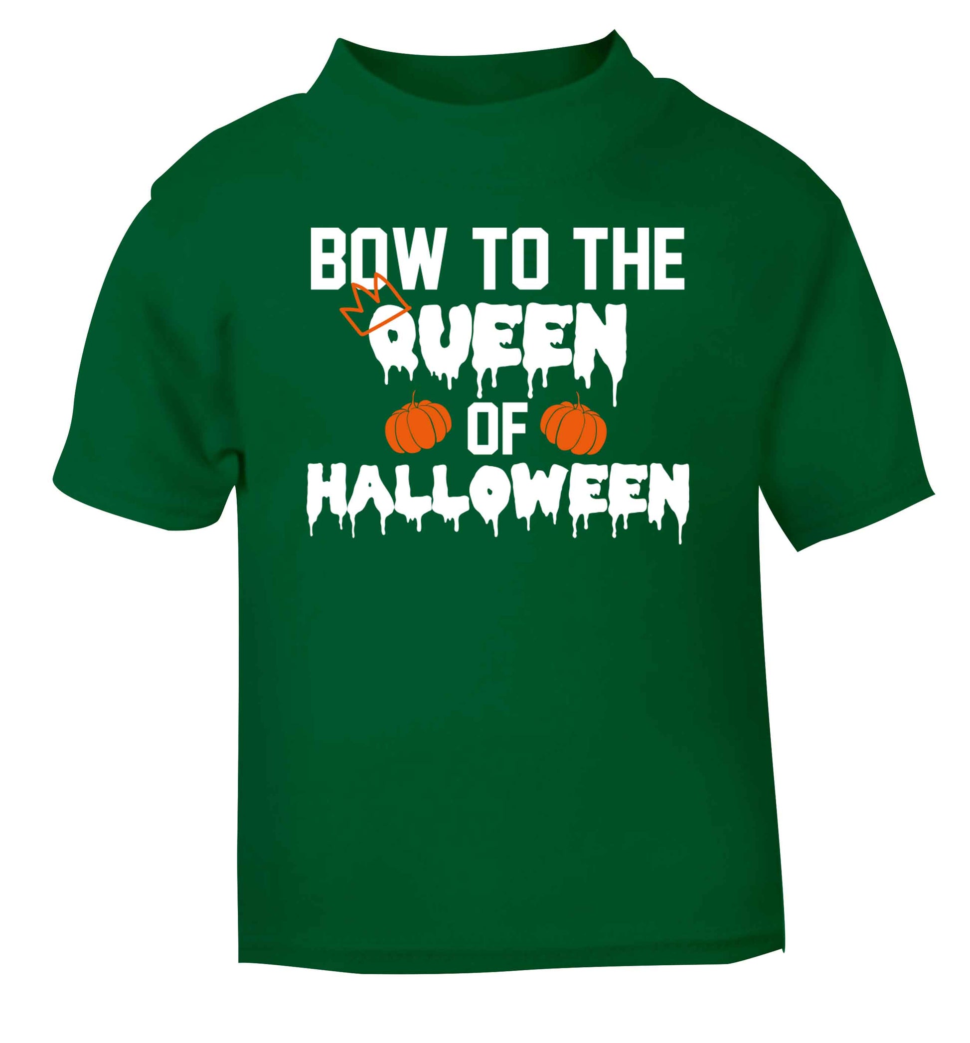 Bow to the Queen of halloween green baby toddler Tshirt 2 Years