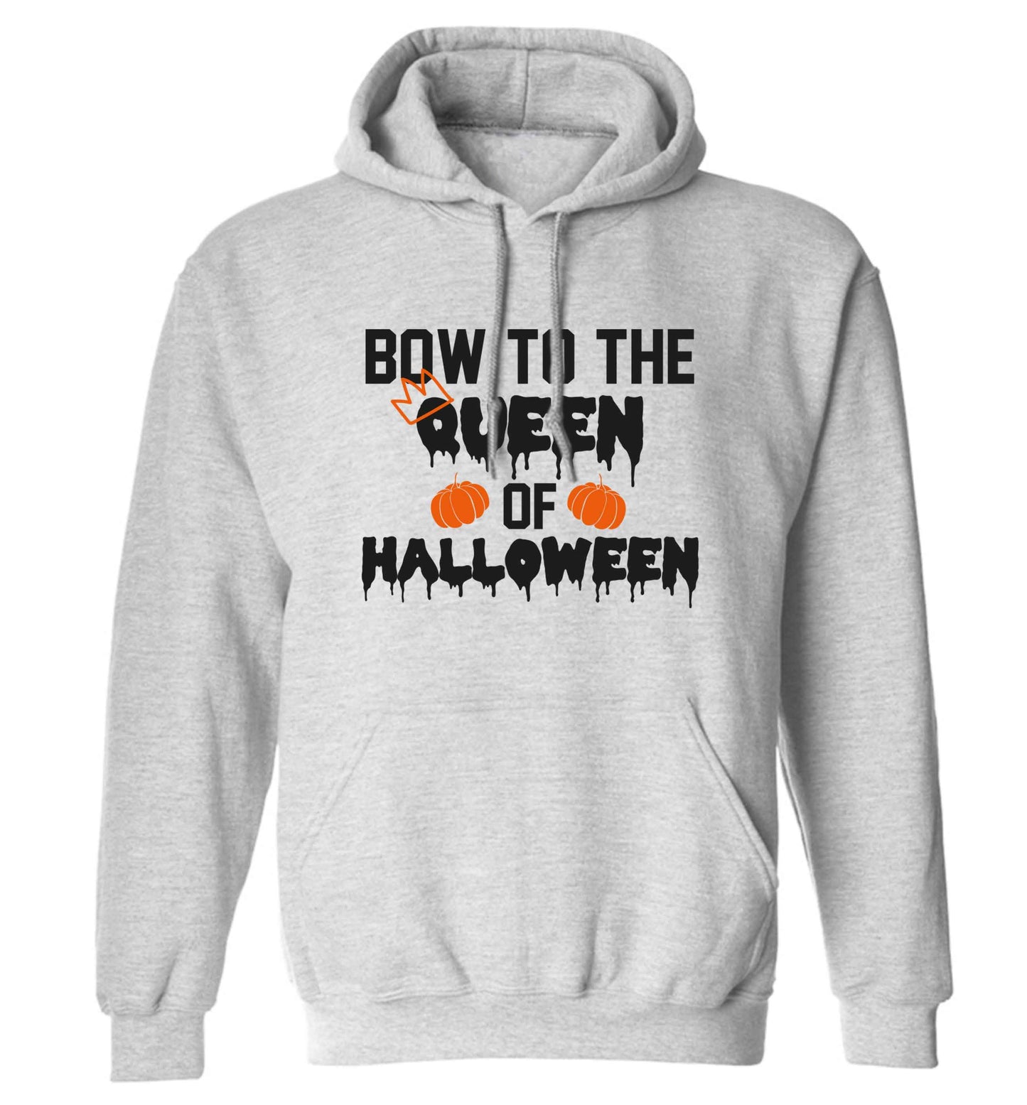 Bow to the Queen of halloween adults unisex grey hoodie 2XL