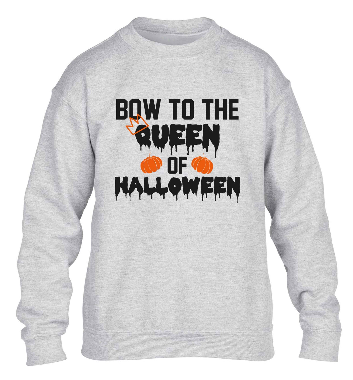 Bow to the Queen of halloween children's grey sweater 12-13 Years