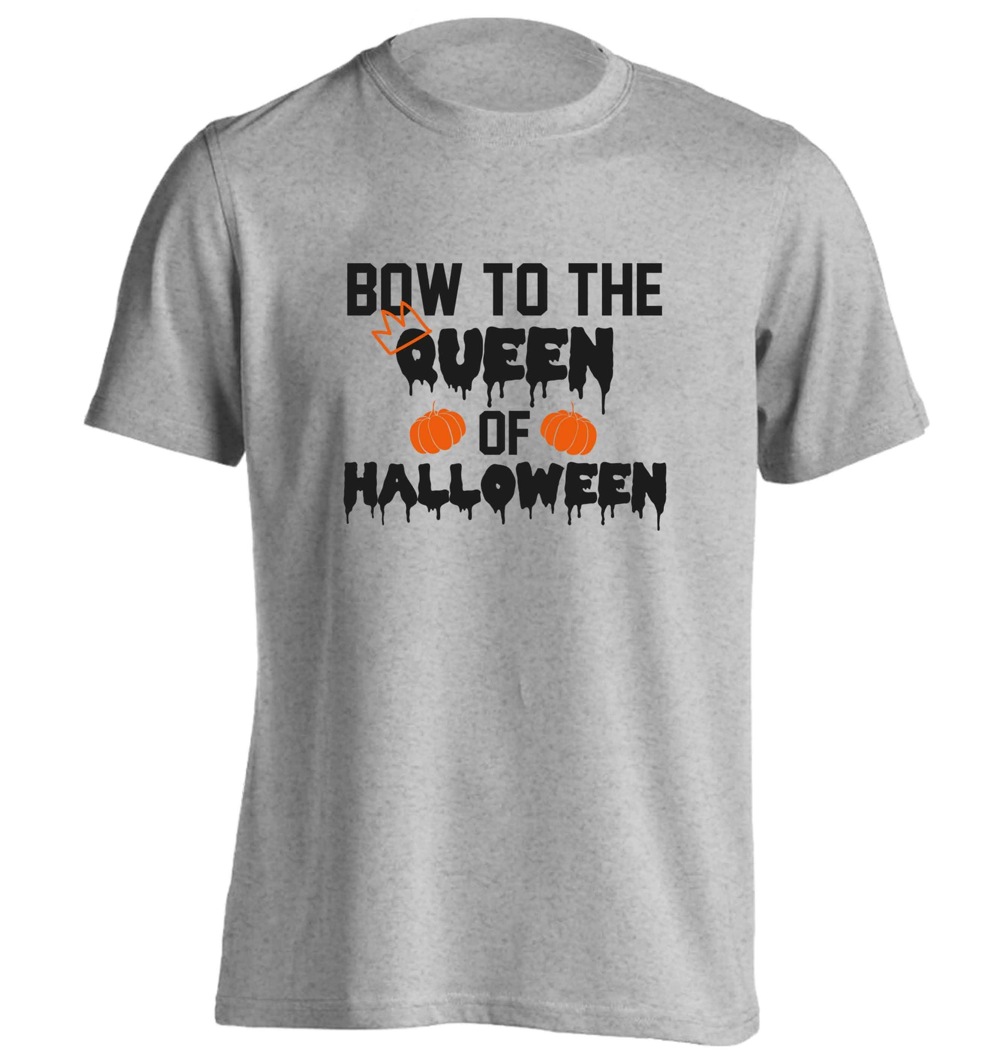 Bow to the Queen of halloween adults unisex grey Tshirt 2XL