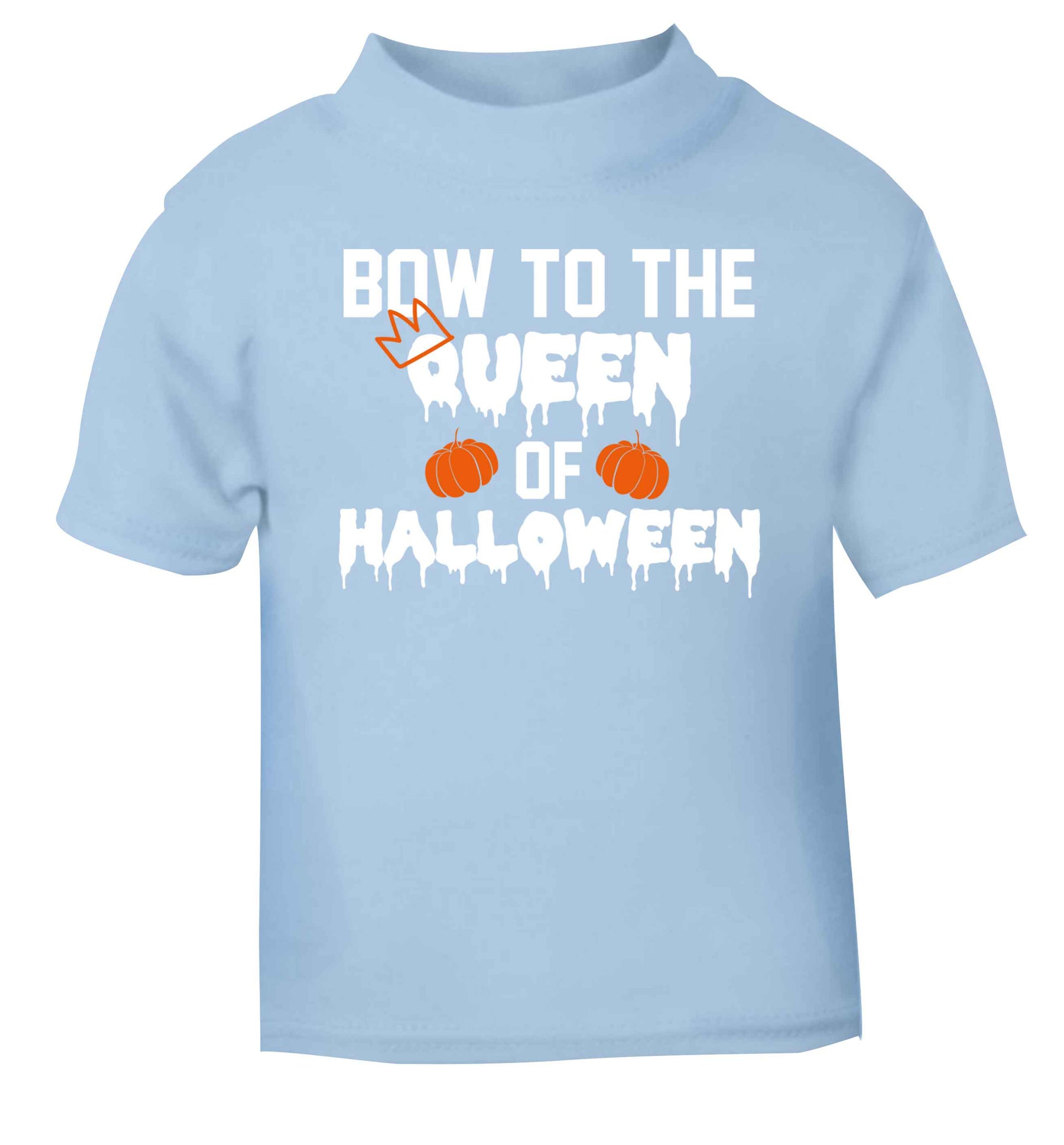 Bow to the Queen of halloween light blue baby toddler Tshirt 2 Years