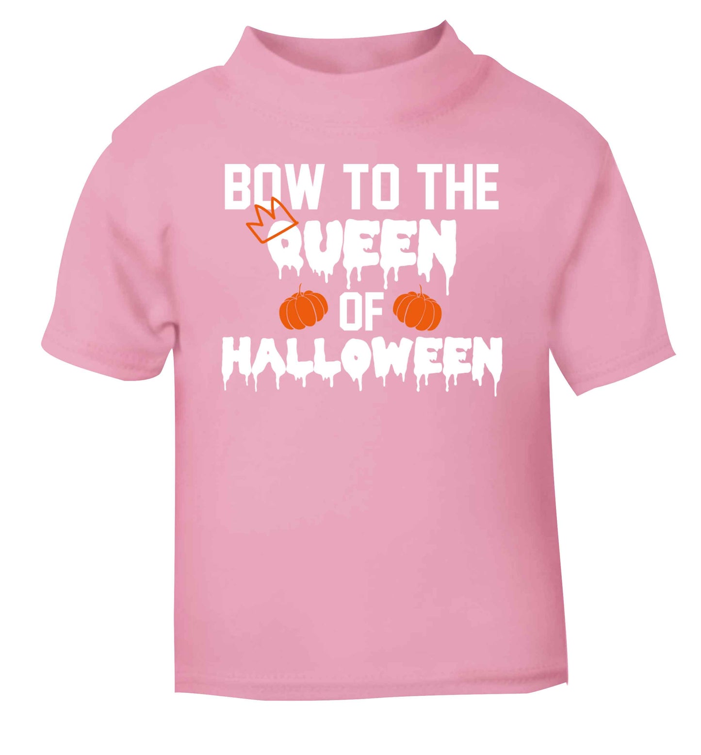 Bow to the Queen of halloween light pink baby toddler Tshirt 2 Years