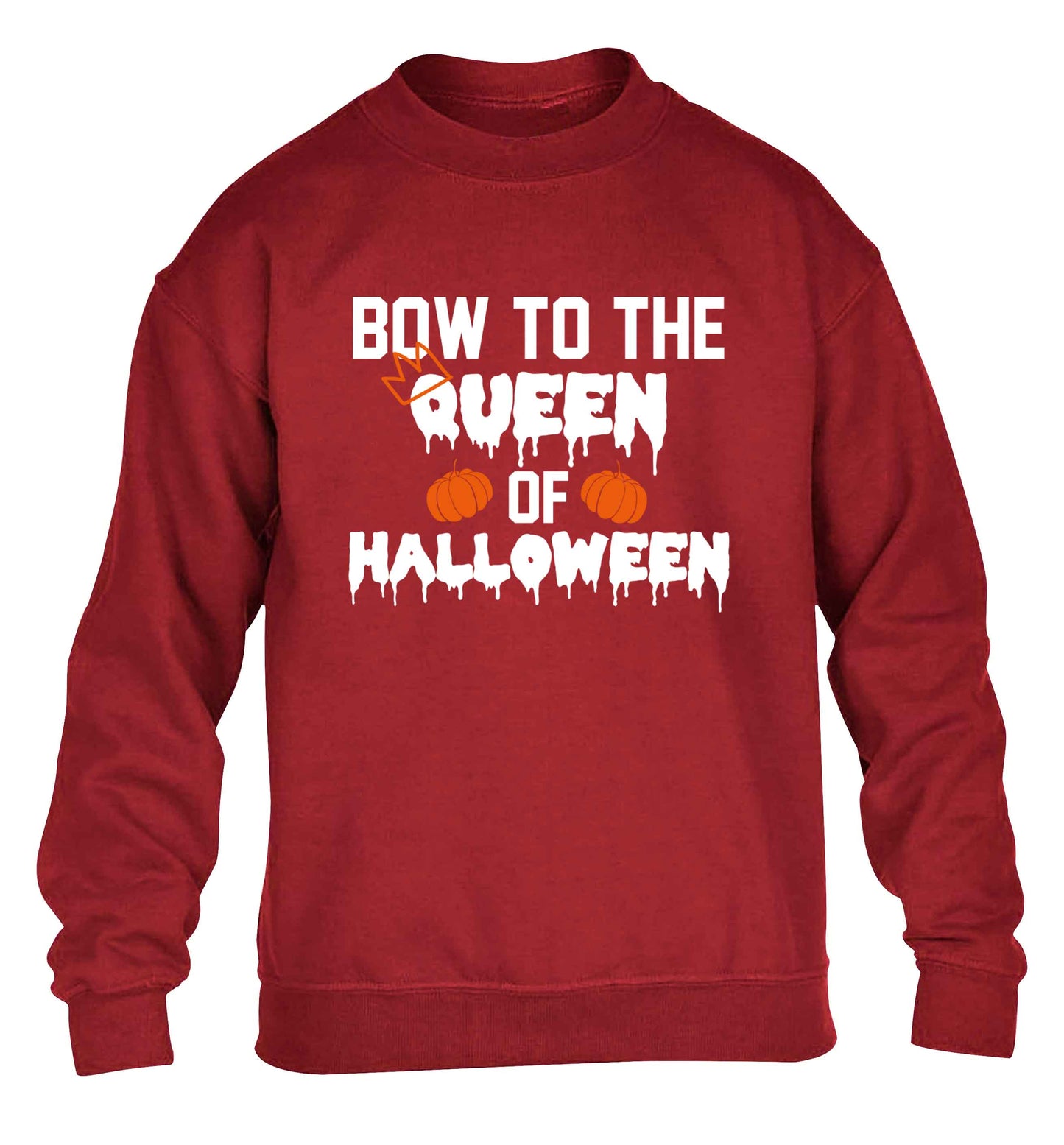 Bow to the Queen of halloween children's grey sweater 12-13 Years