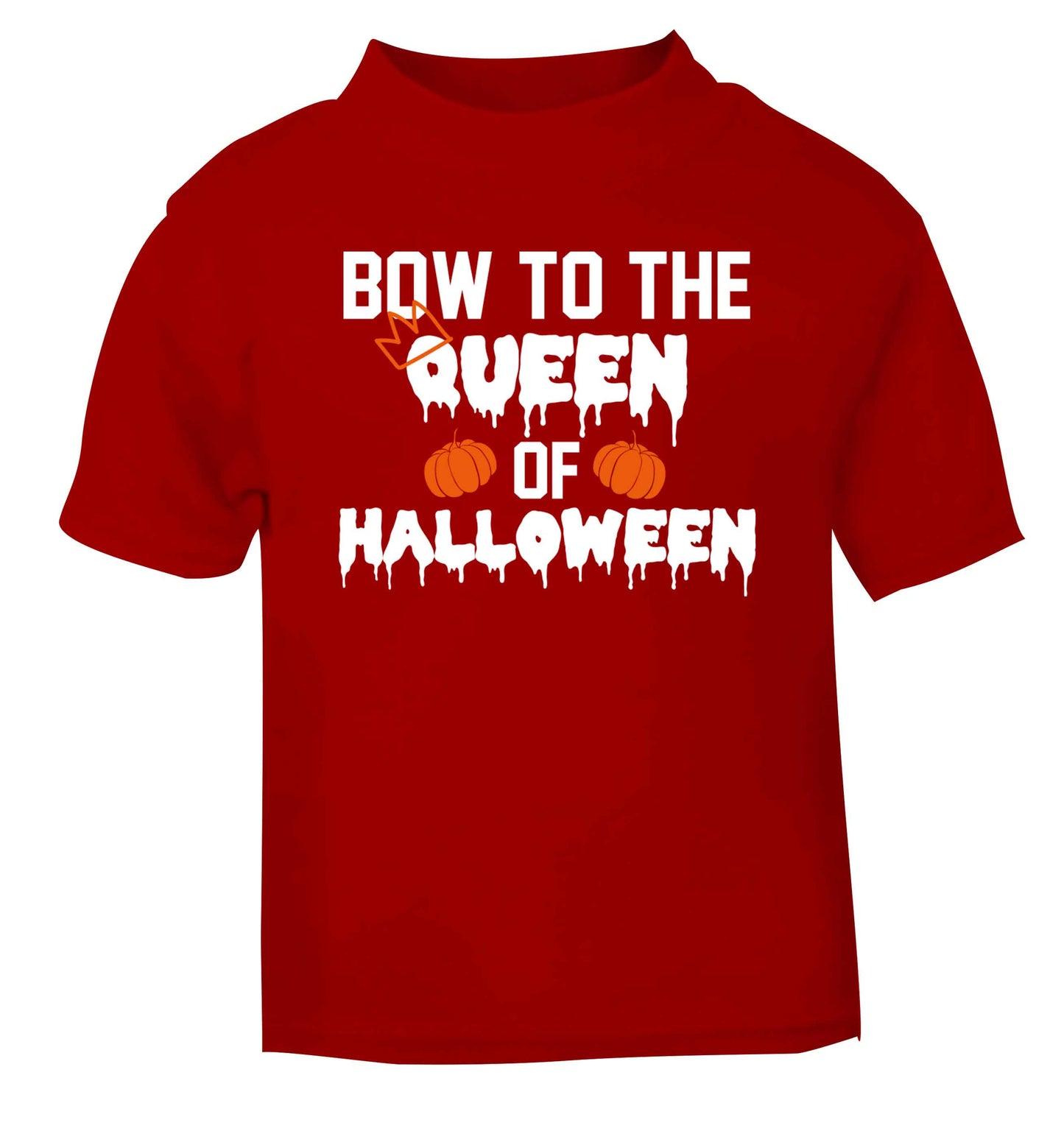 Bow to the Queen of halloween red baby toddler Tshirt 2 Years