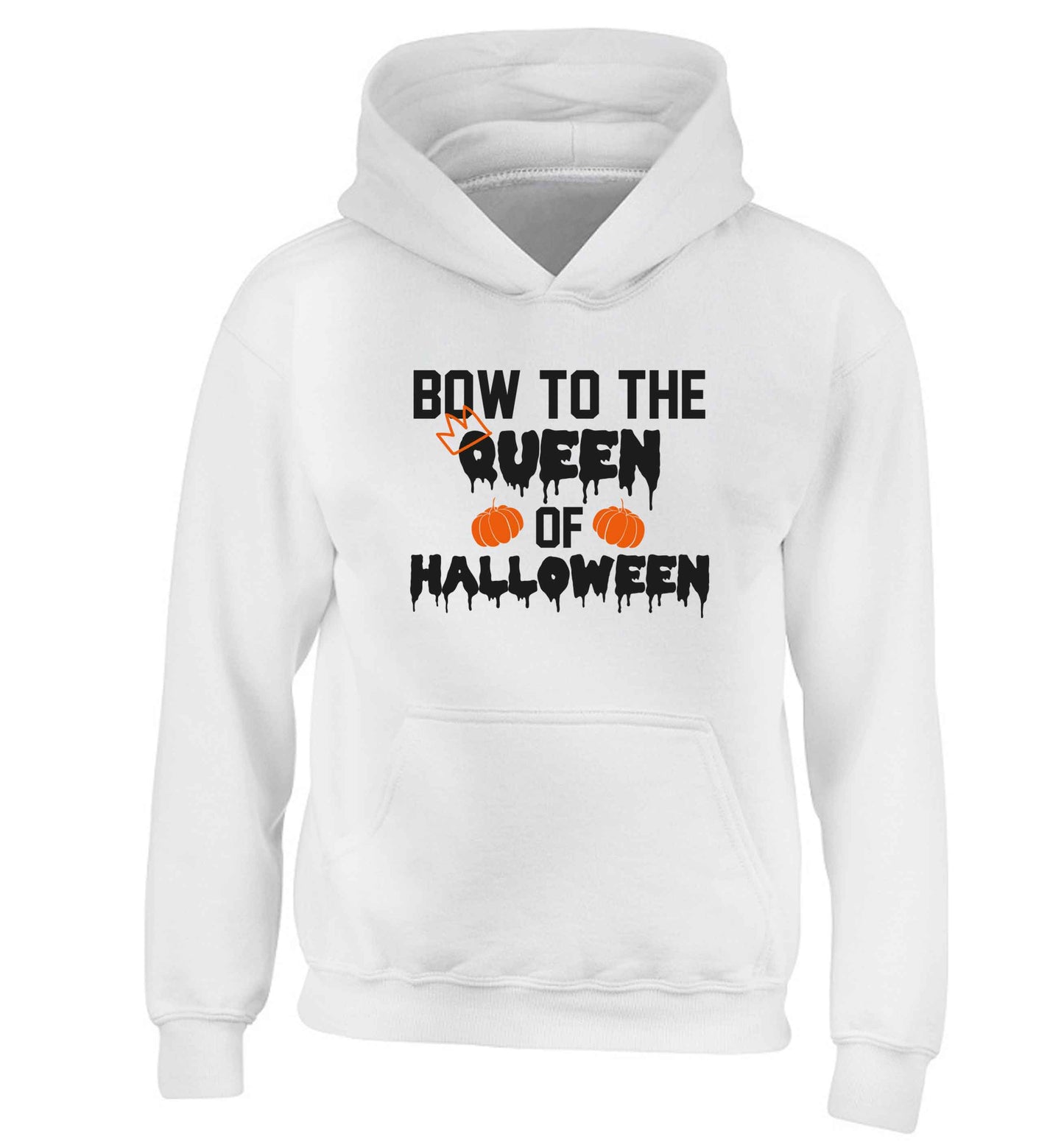 Bow to the Queen of halloween children's white hoodie 12-13 Years