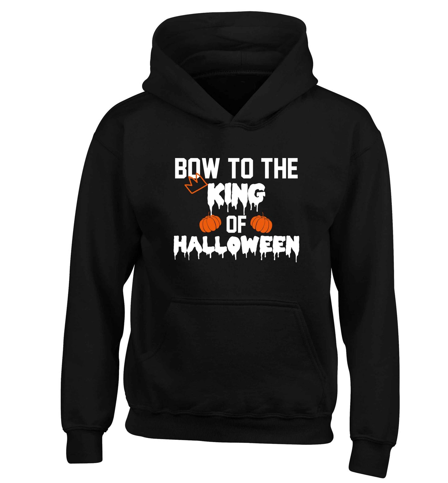 Bow to the King of halloween children's black hoodie 12-13 Years