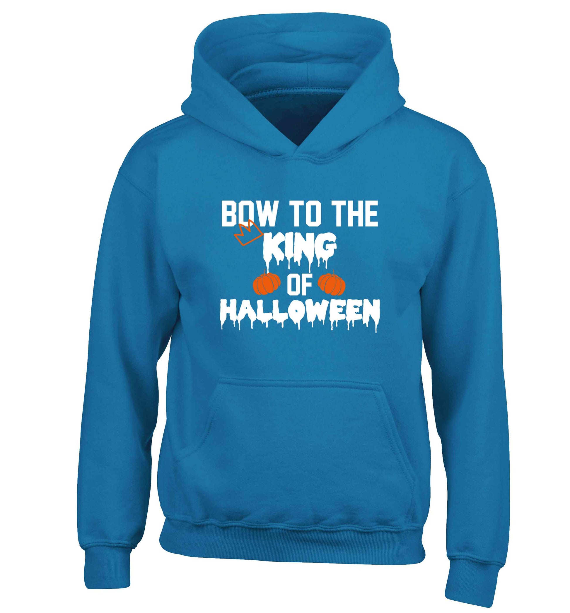 Bow to the King of halloween children's blue hoodie 12-13 Years