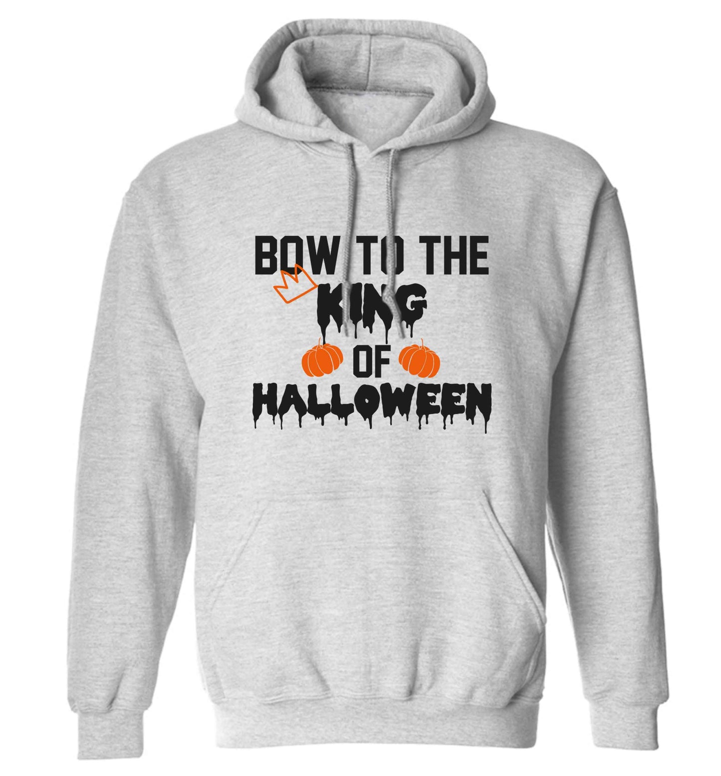 Bow to the King of halloween adults unisex grey hoodie 2XL