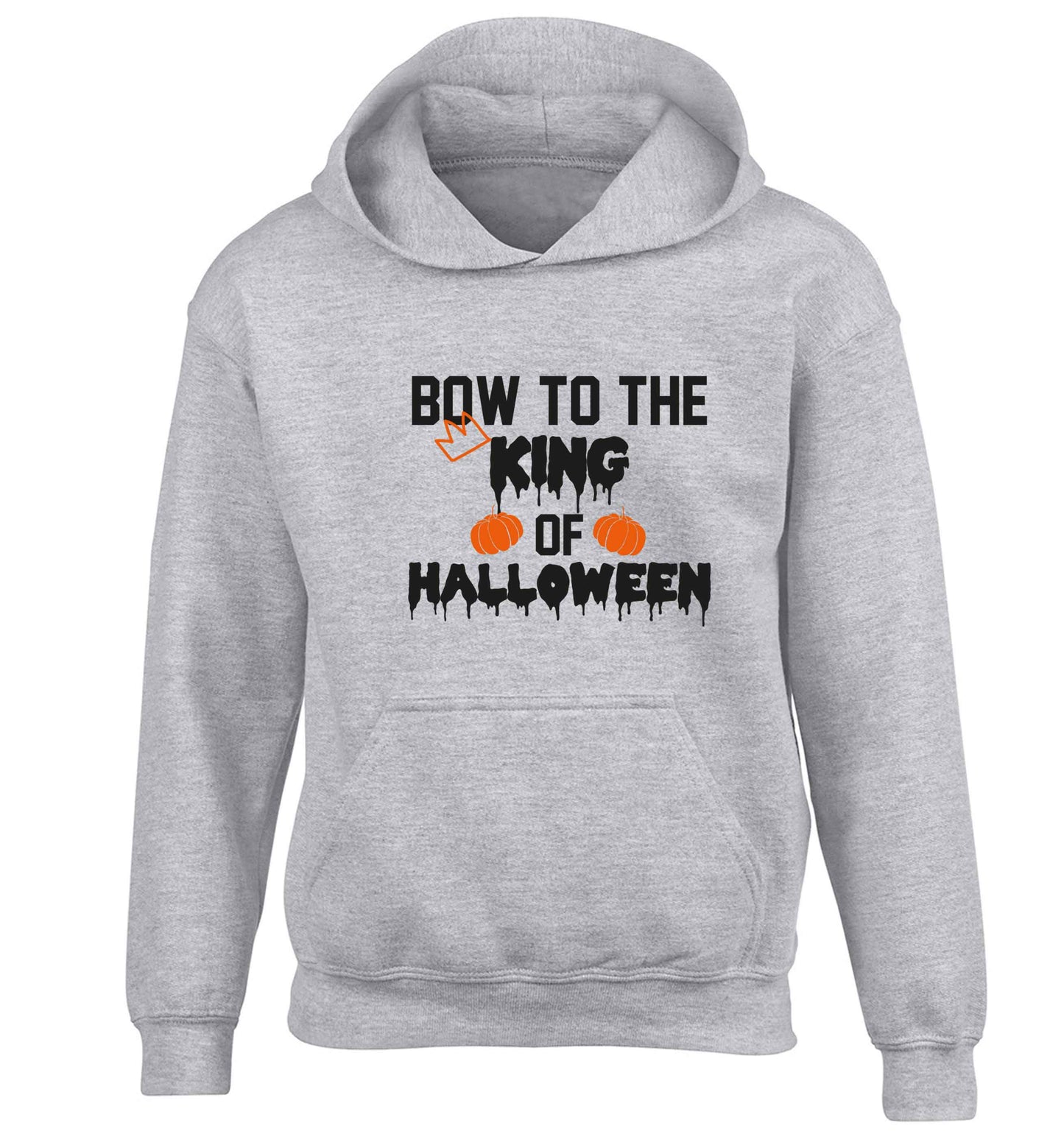 Bow to the King of halloween children's grey hoodie 12-13 Years