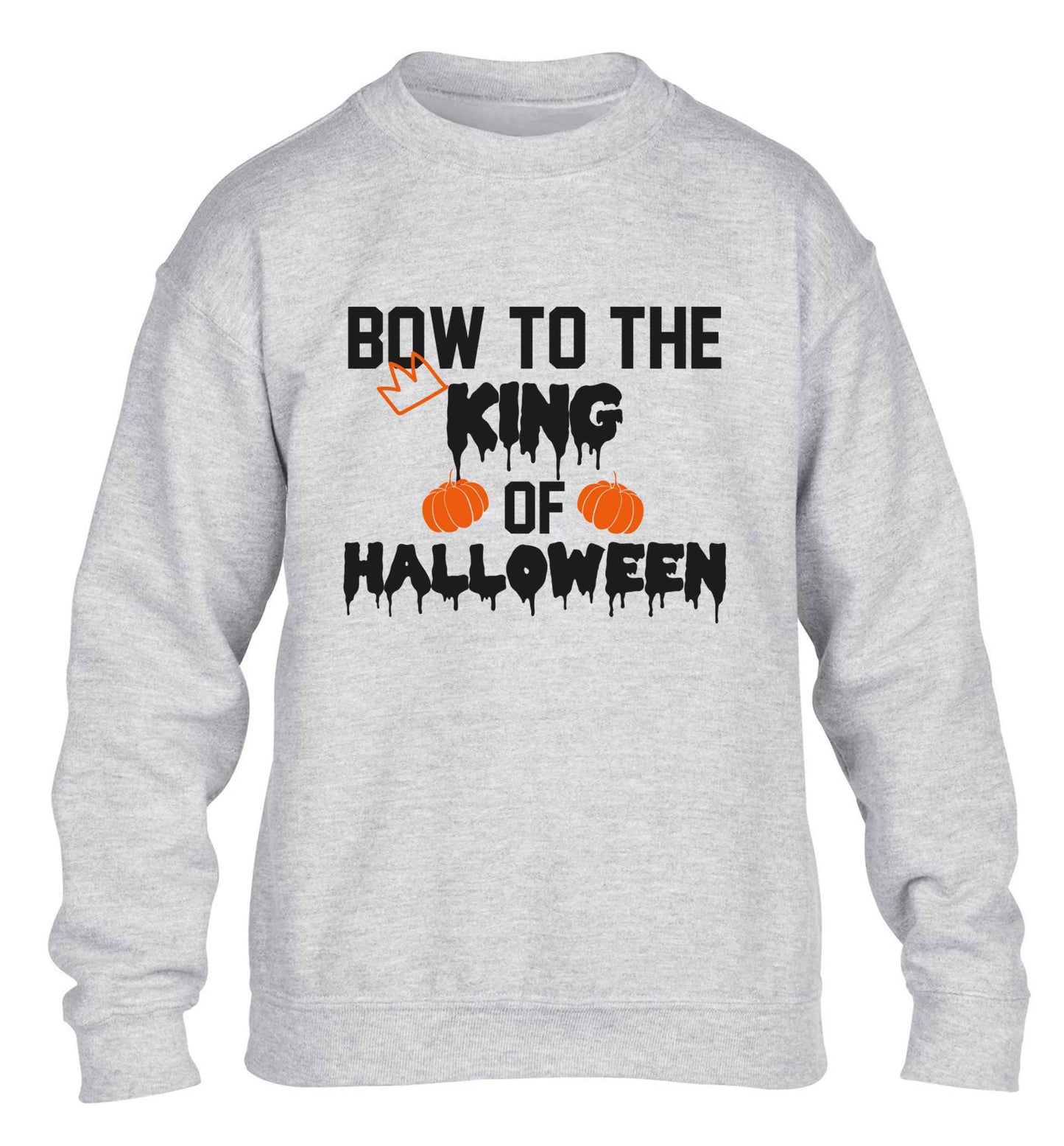 Bow to the King of halloween children's grey sweater 12-13 Years
