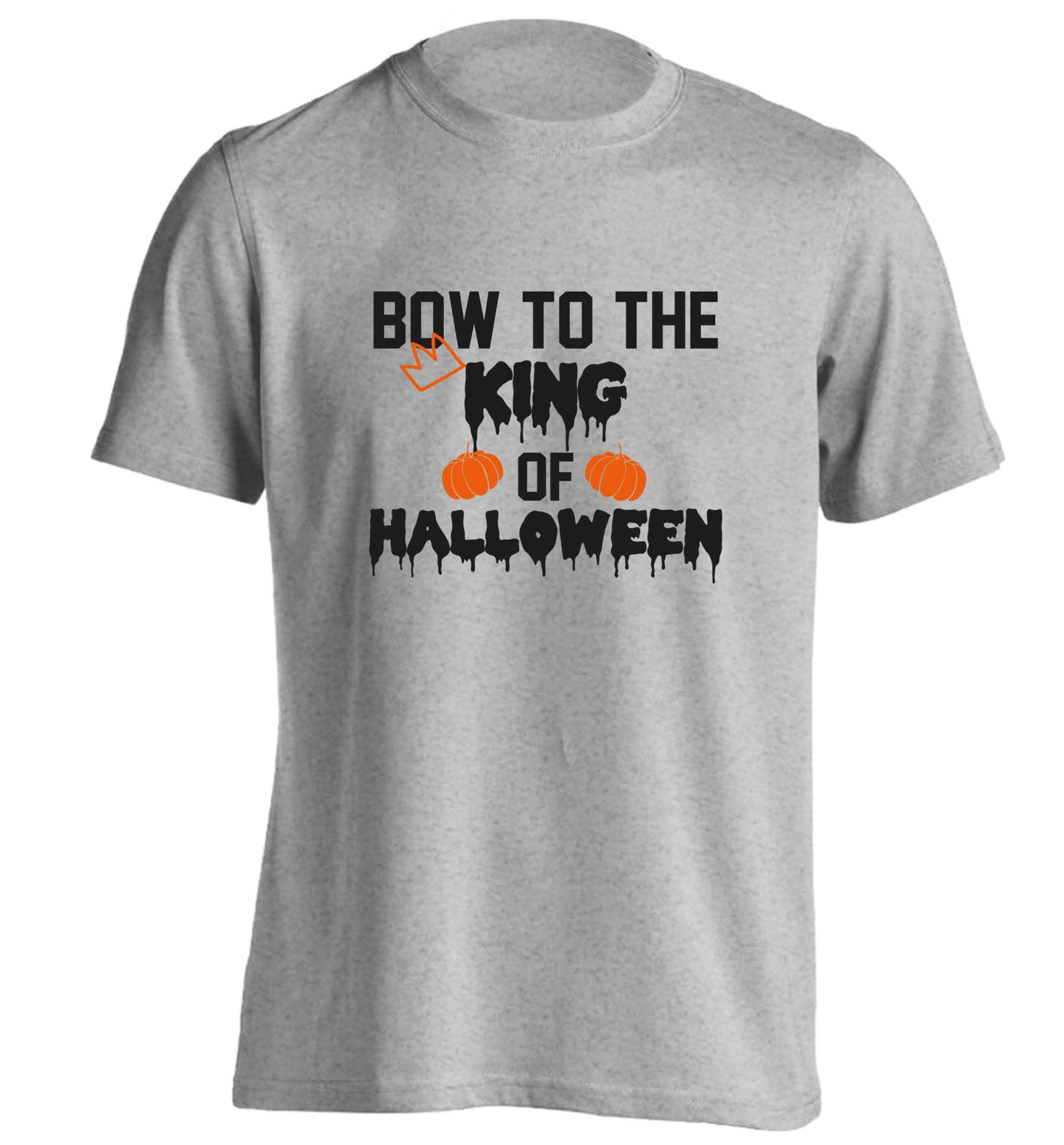 Bow to the King of halloween adults unisex grey Tshirt 2XL