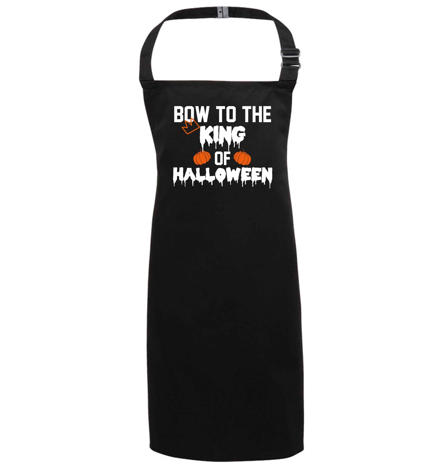 Bow to the King of halloween black apron 7-10 years