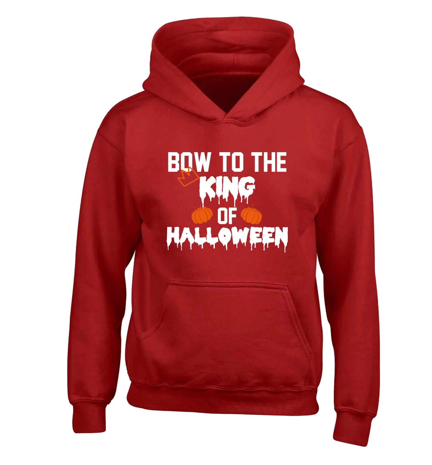 Bow to the King of halloween children's red hoodie 12-13 Years