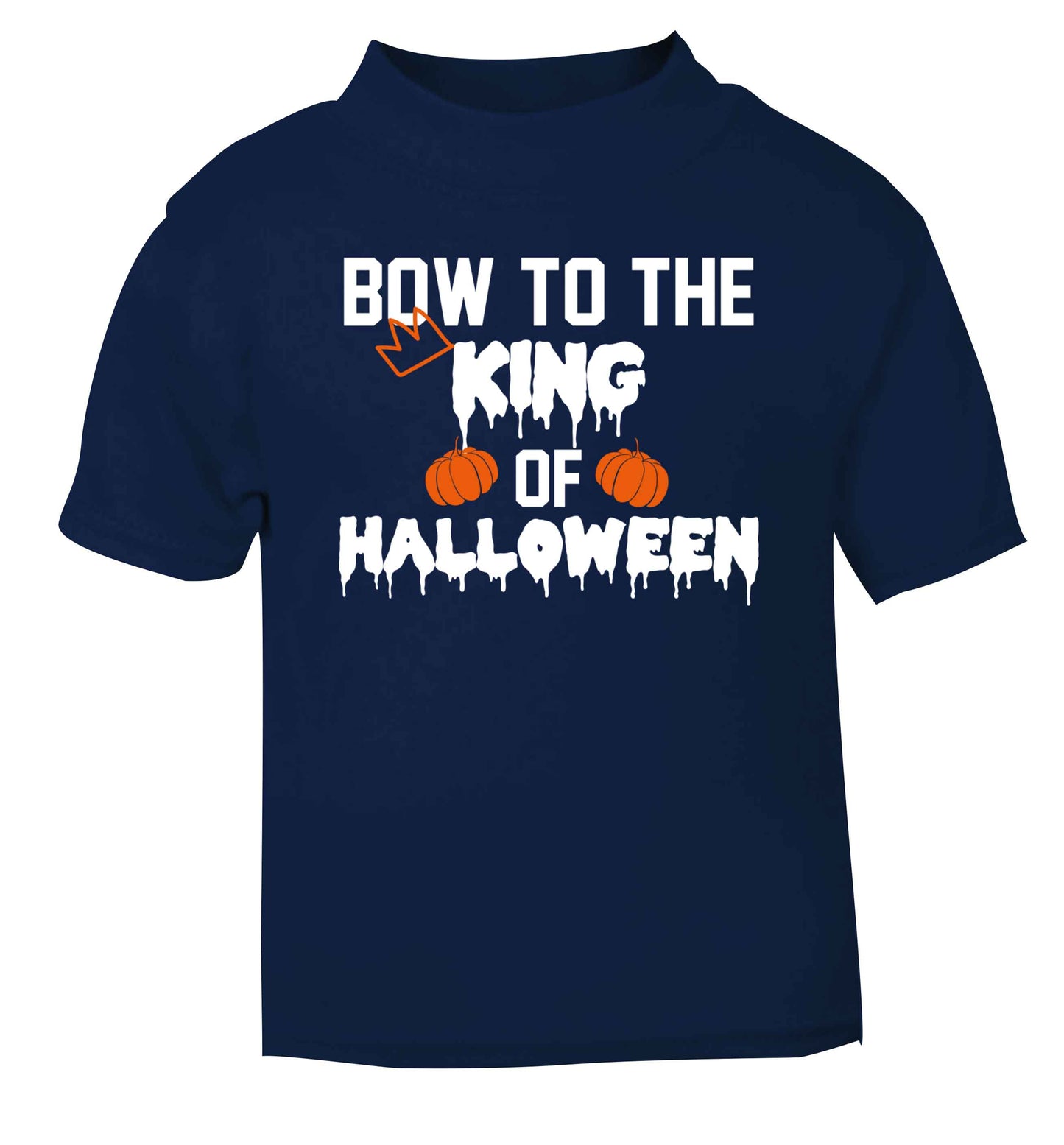 Bow to the King of halloween navy baby toddler Tshirt 2 Years