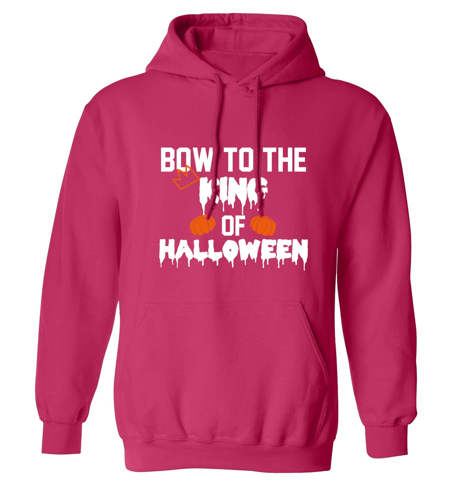 Bow to the King of halloween adults unisex pink hoodie 2XL