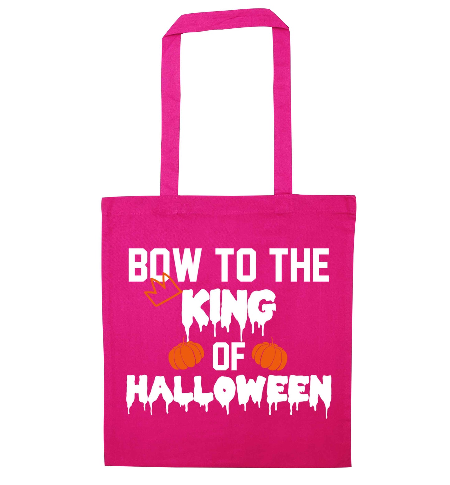 Bow to the King of halloween pink tote bag