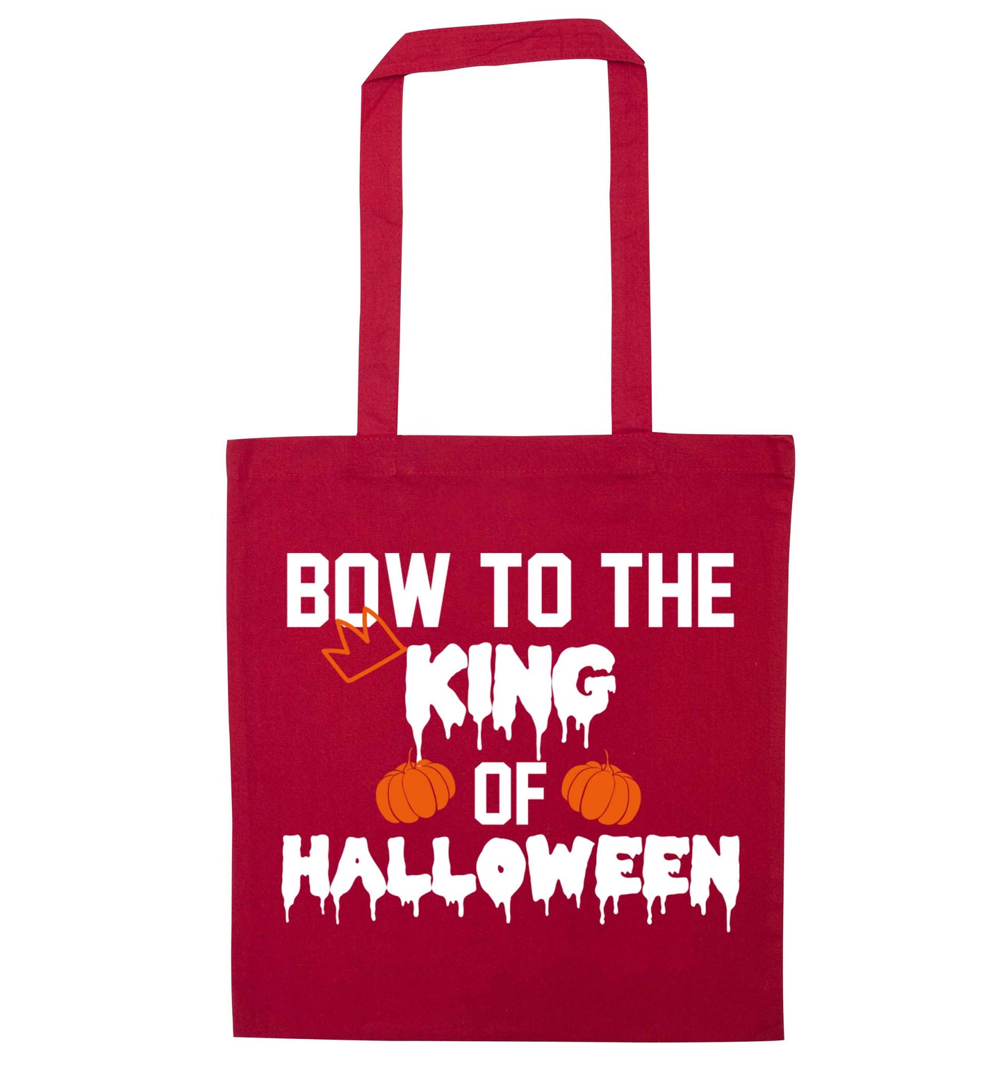 Bow to the King of halloween red tote bag